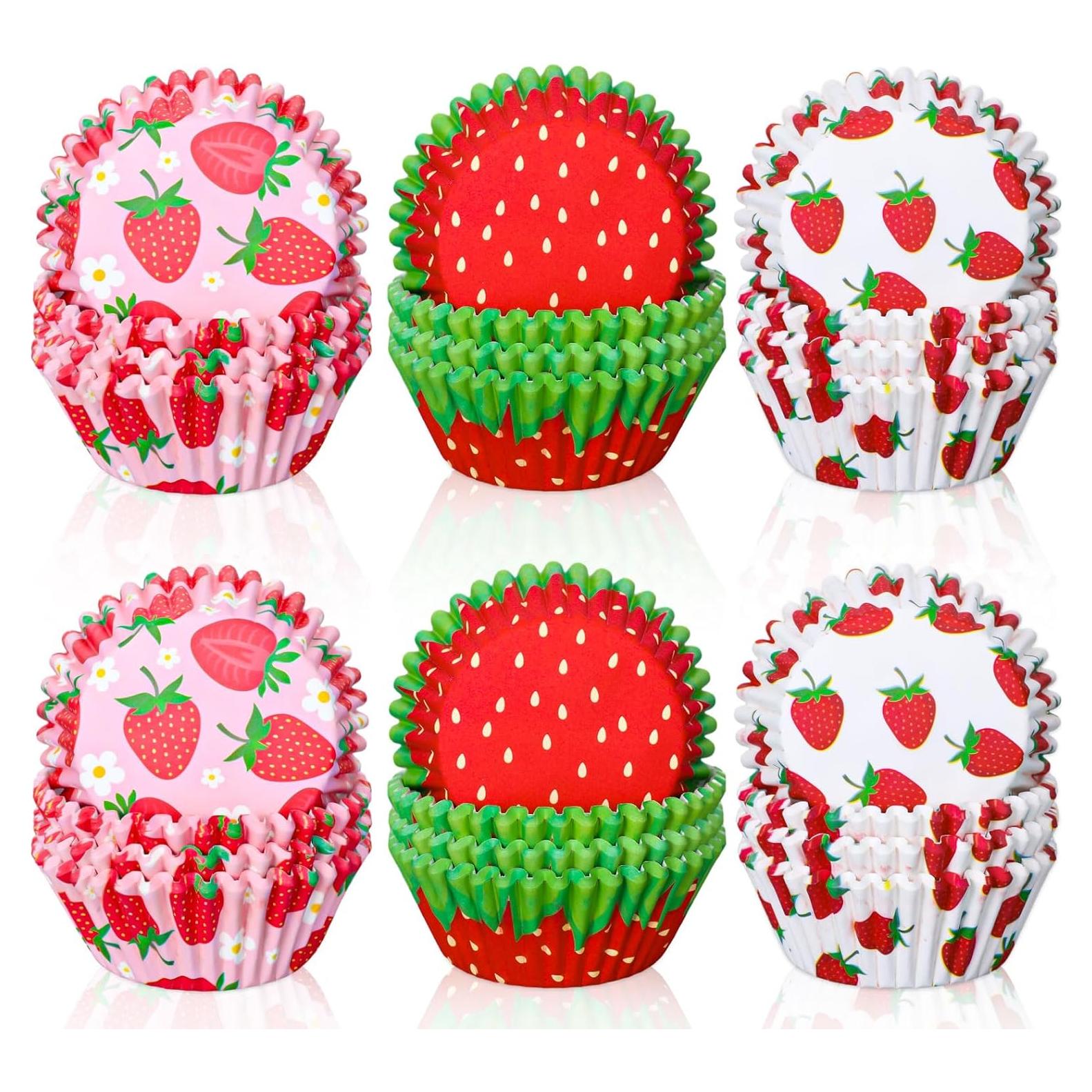 Forros de Cupcake Desechables Whaline 600 Pcs Fresa Coloridos