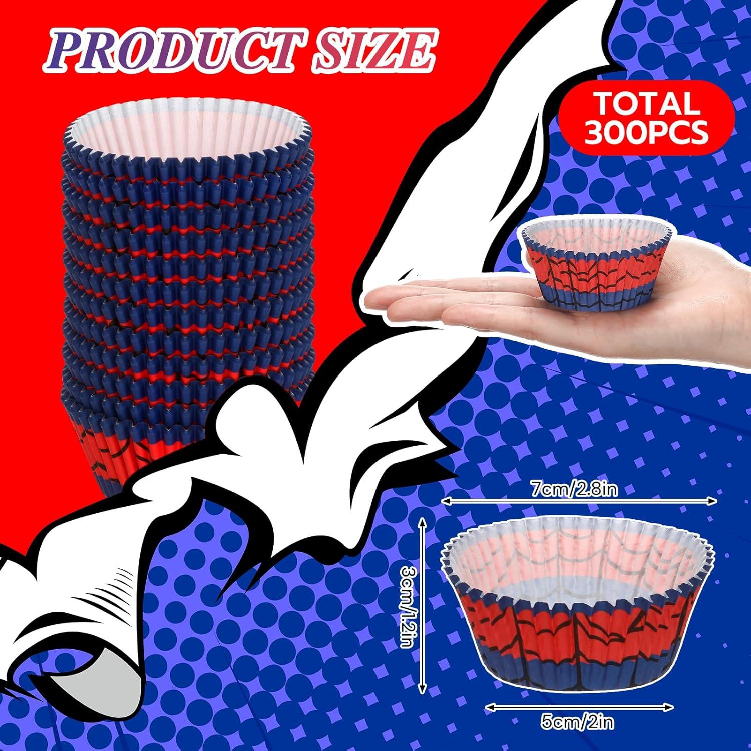 300 Forros de Papel para Cupcakes Reallnaive Rojo Azul 5 cm