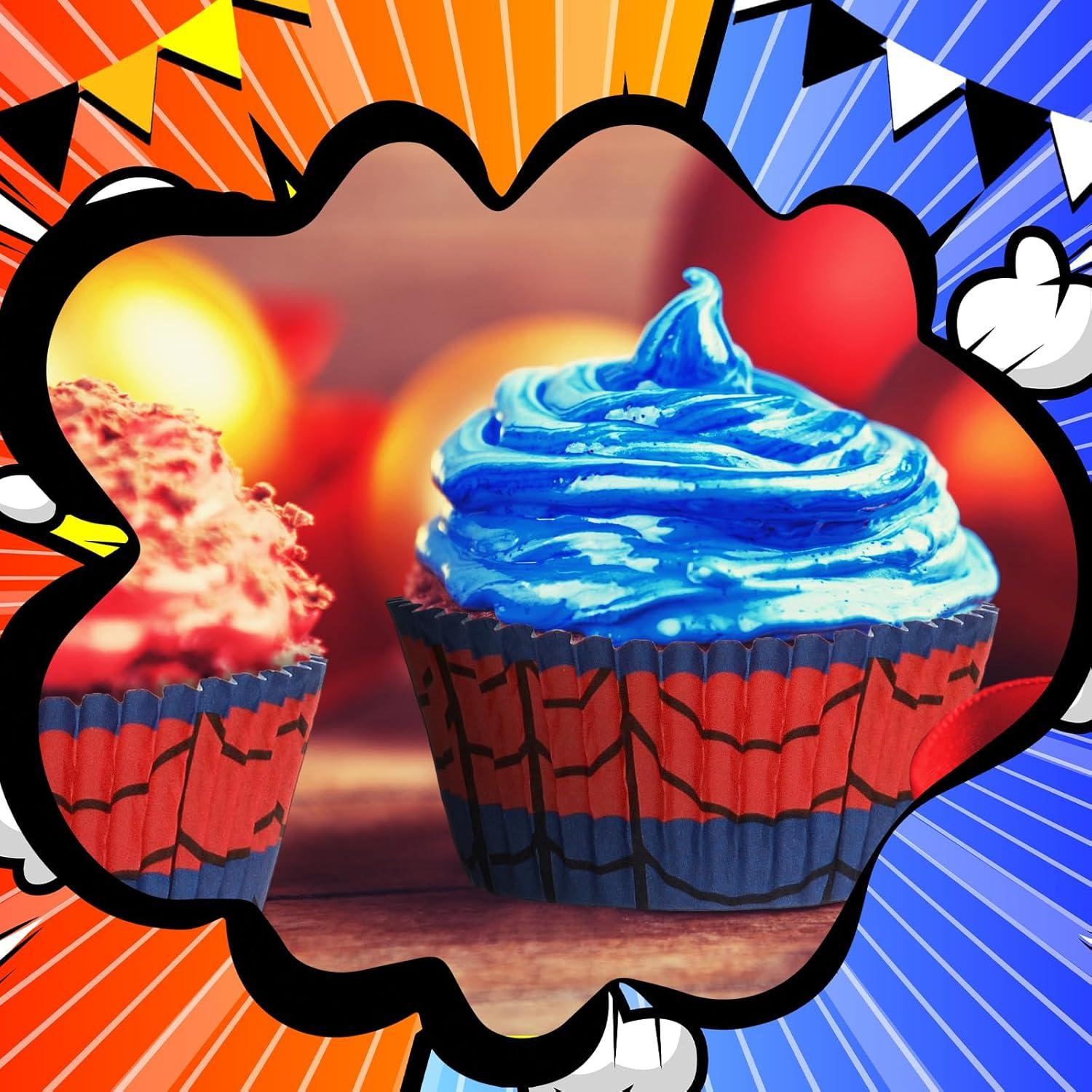 300 Forros de Papel para Cupcakes Reallnaive Rojo Azul 5 cm