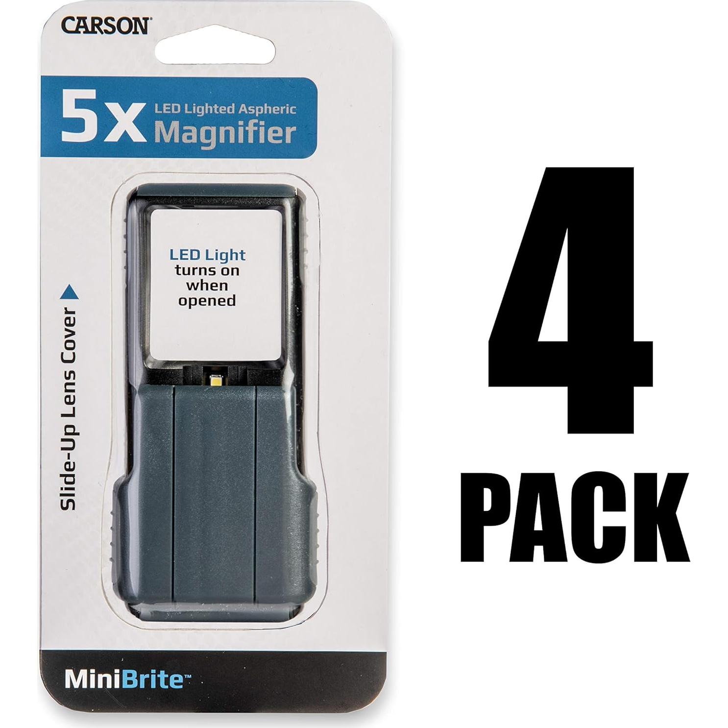 Lupa LED MiniBrite 5x Carson - Set de 4 Unidades Gris