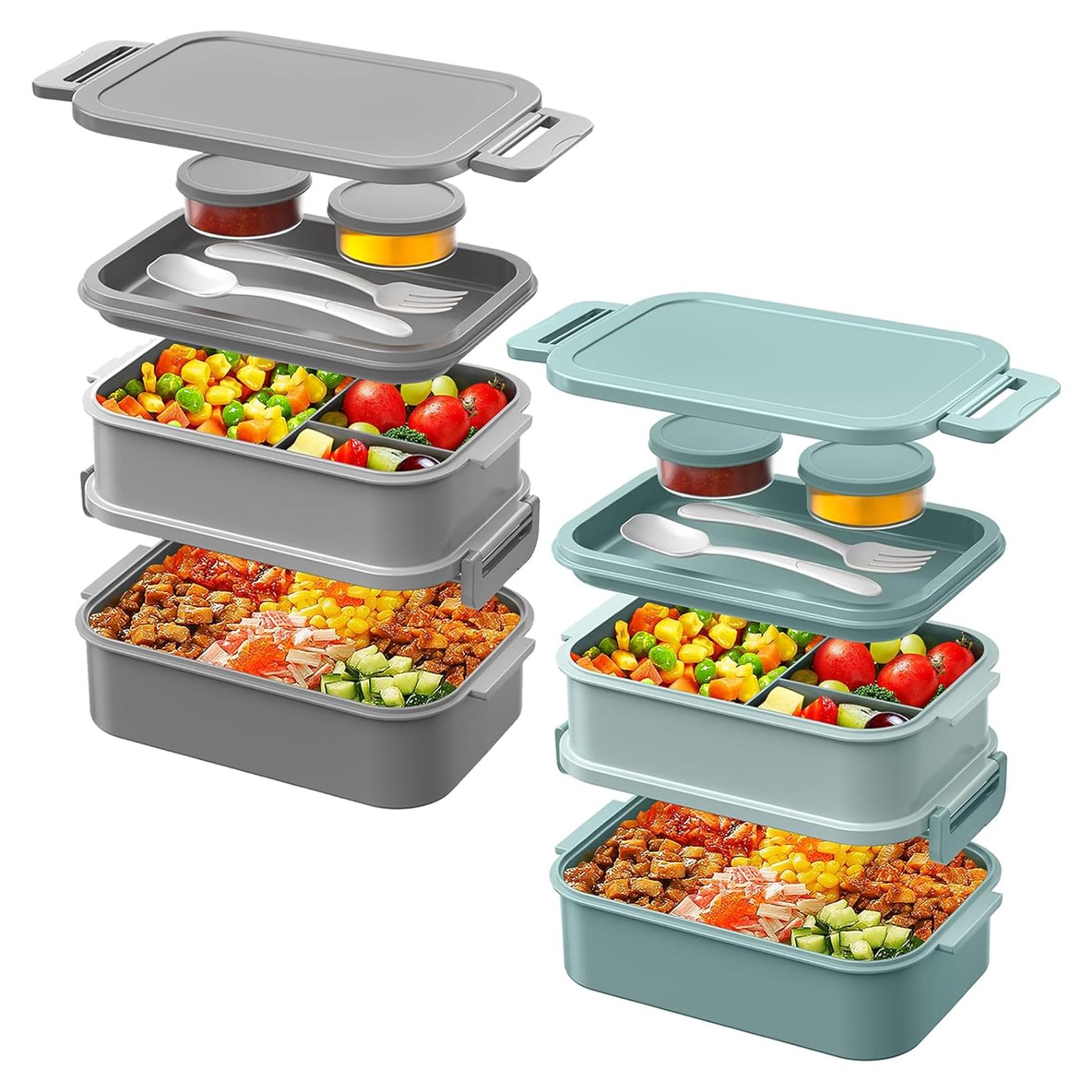 Caja de Almuerzo Bento DaCool 74 OZ Apilable a Prueba de Fugas