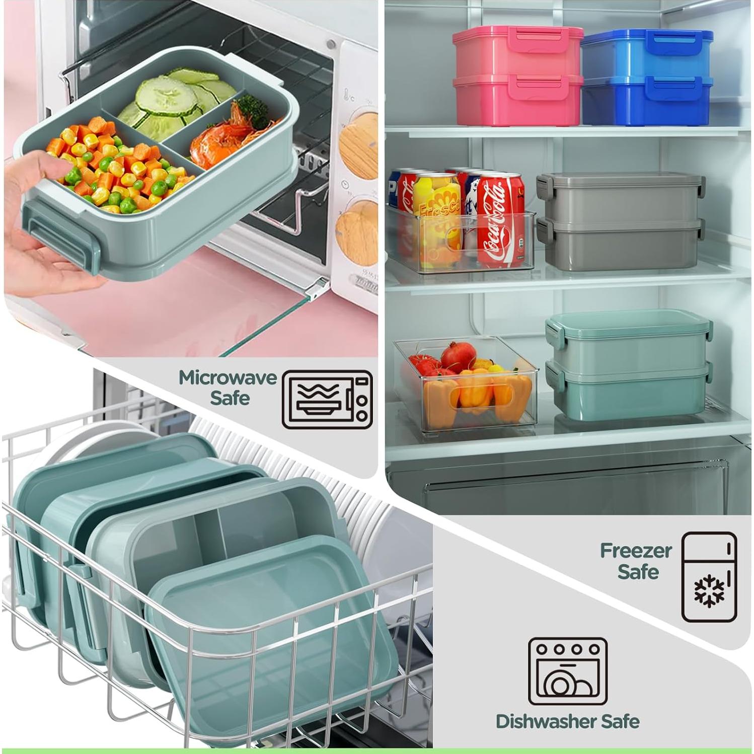 Caja de Almuerzo Bento DaCool 74 OZ Apilable a Prueba de Fugas