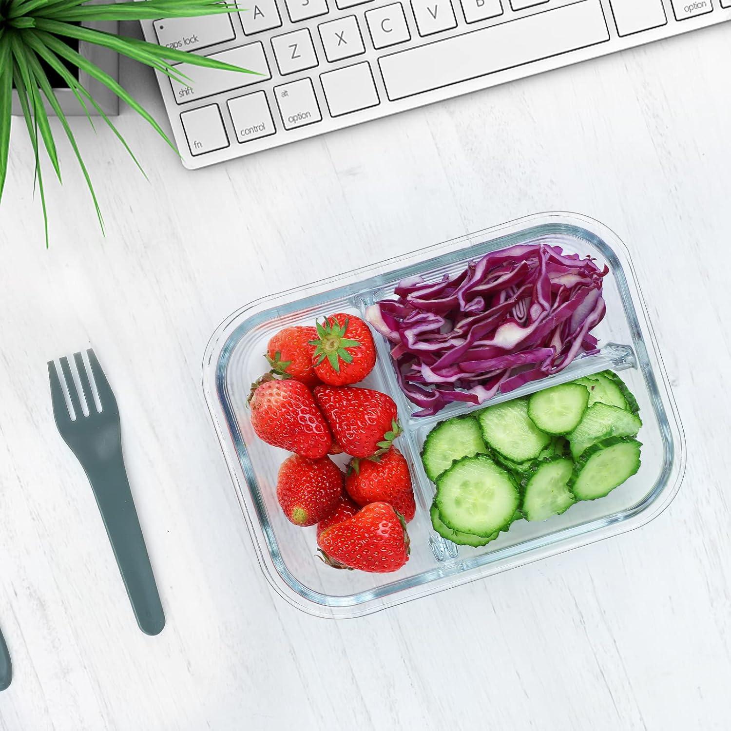 Contenedores de Vidrio MCIRCO 5-Pack 1.06L 3 Compartimentos