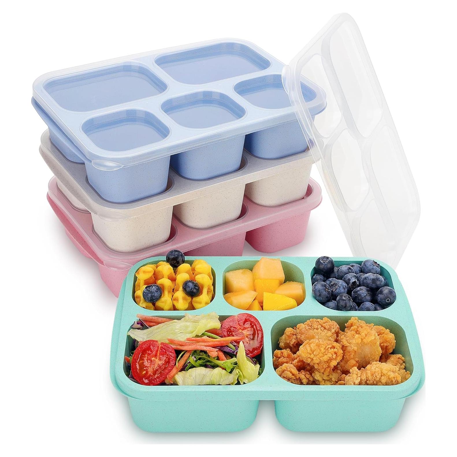 Caja Bento Almuerzo 4 Piezas TOUWMX 5 Compartimentos Reutilizables