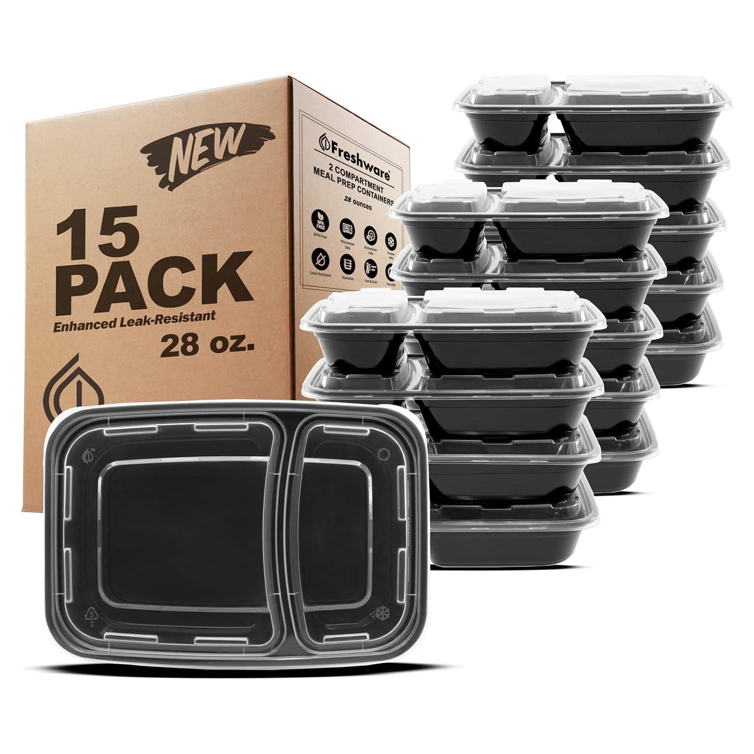 Contenedores de Preparación de Comidas Freshware 15 Pzas 828ml