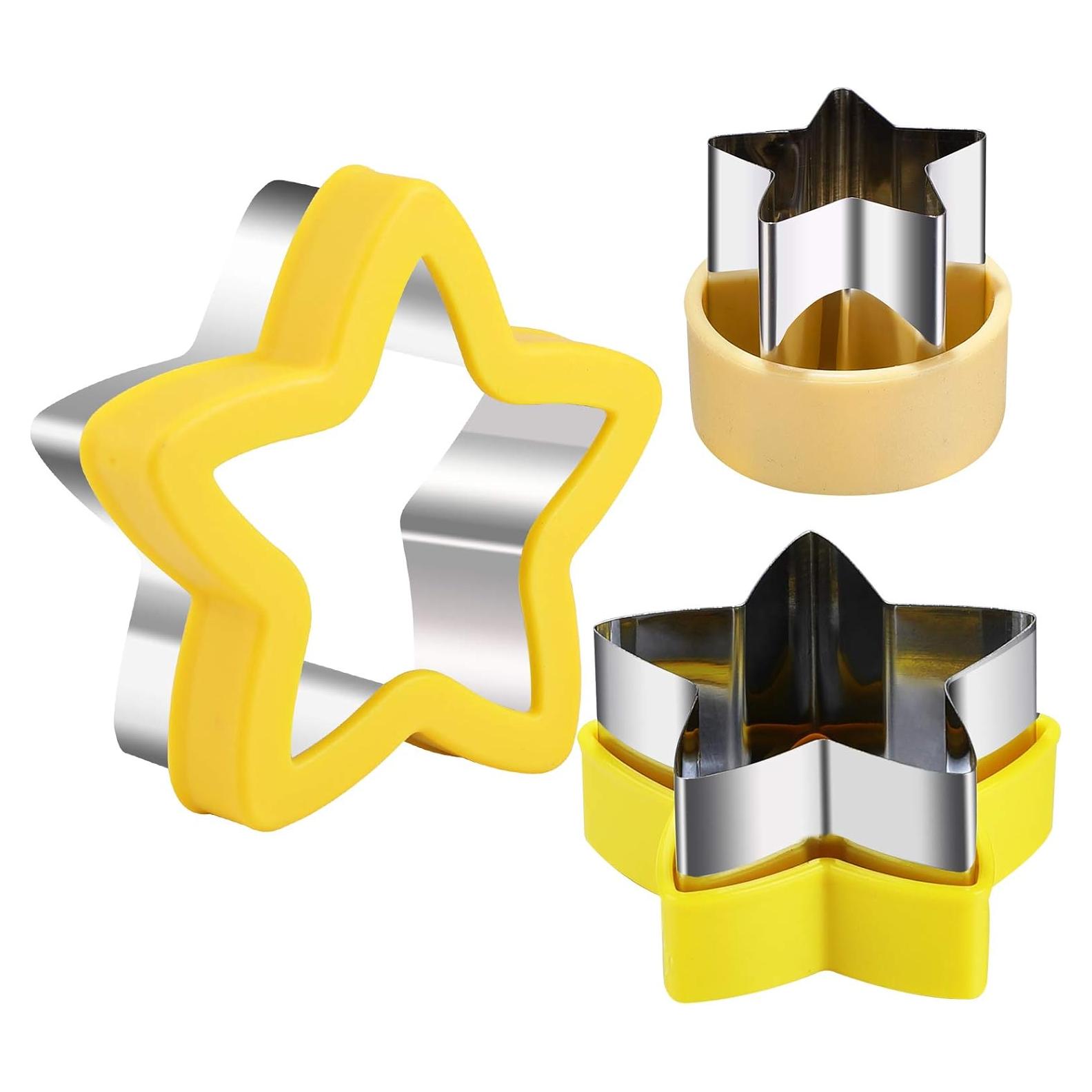 Set de 3 Cortadores de Galletas Estrella HiHITAOO - Acero Inoxidable