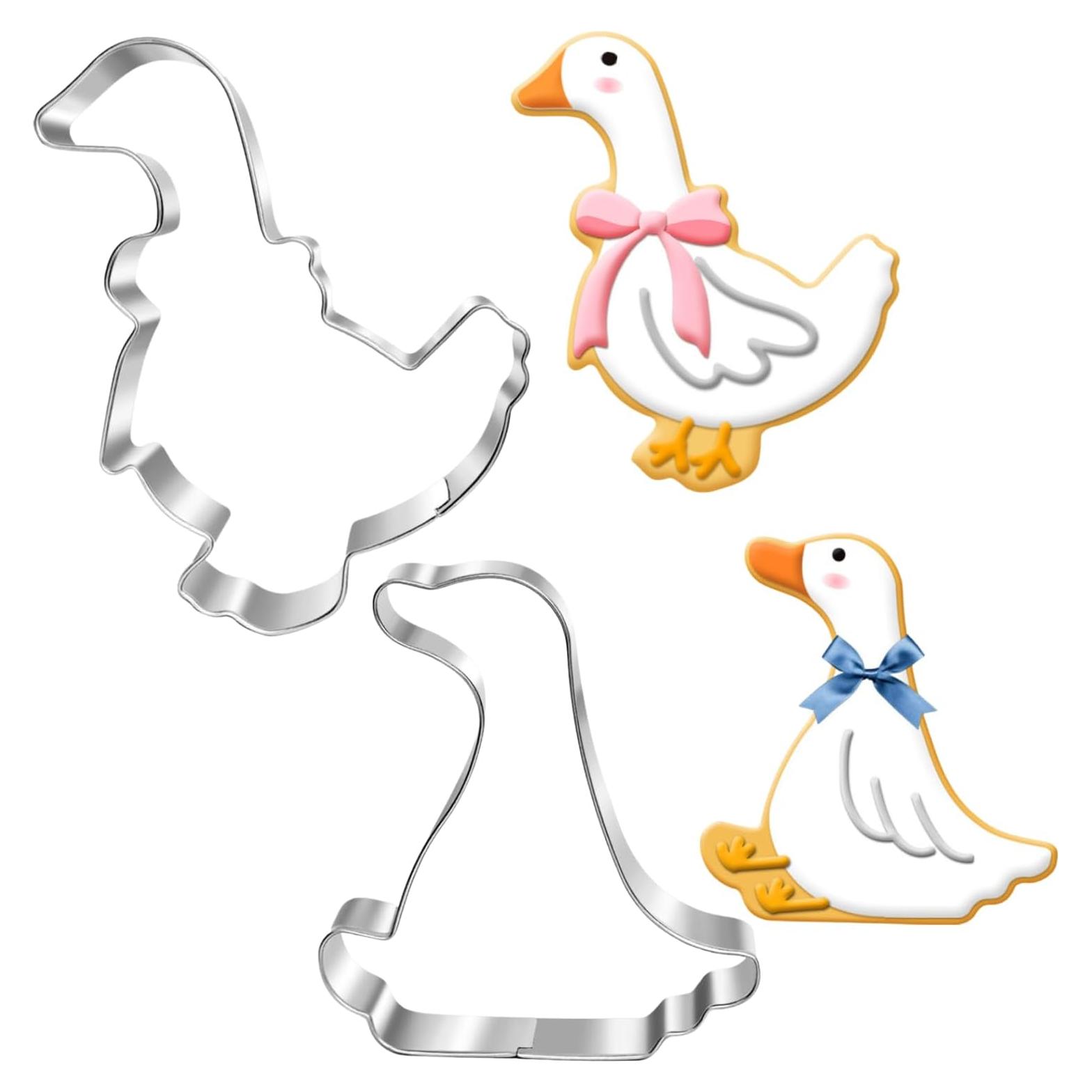 Juego de Cortadores de Galletas de Ganso Auktosmn - 2 Piezas - Acero Inoxidable