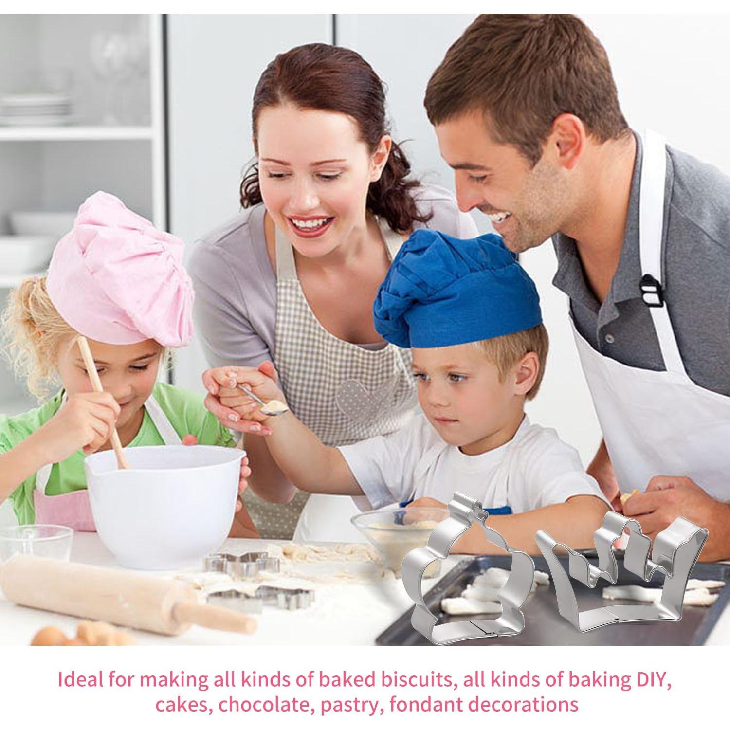 Cortadores de Galletas 4 Pcs SK Acero Inoxidable Formas Rey Reina