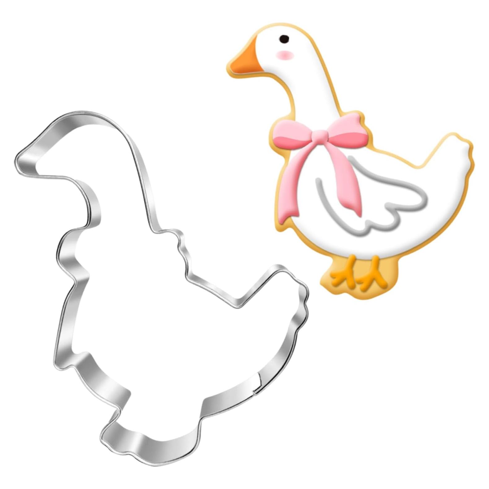 Cortador de Galletas de Ganso con Lazo Auktosmn - 10.16 cm - Acero Inoxidable