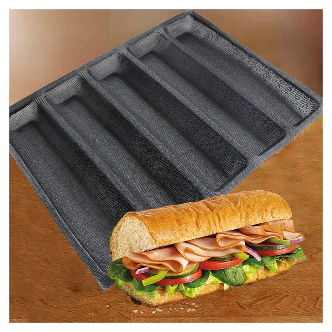 Molde de Sandwich de Silicona FETESUR 5 Panes Perforado 44.9x8.6cm