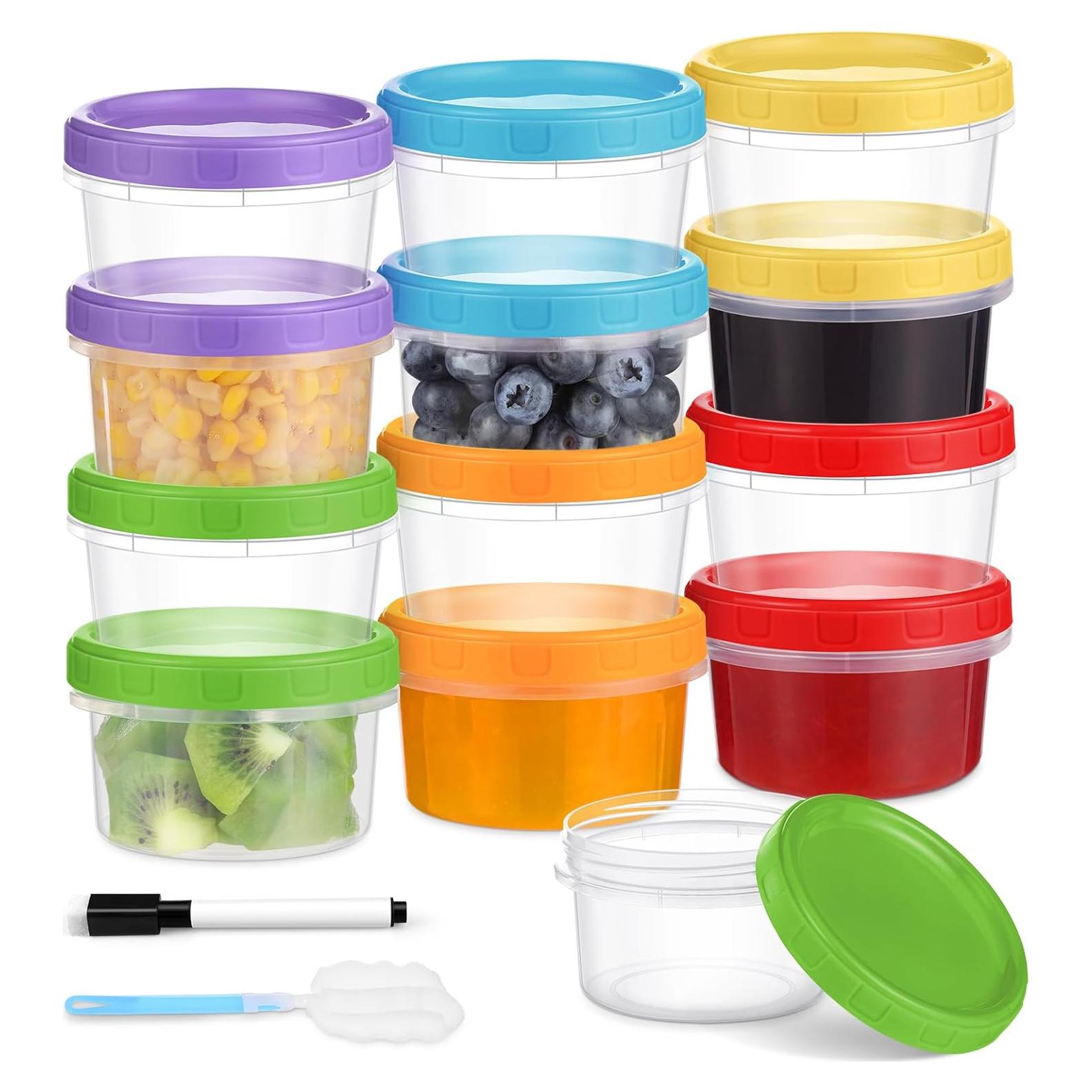 Contenedores de Plástico 8 oz Yomarket, Paquete de 12 Apilables