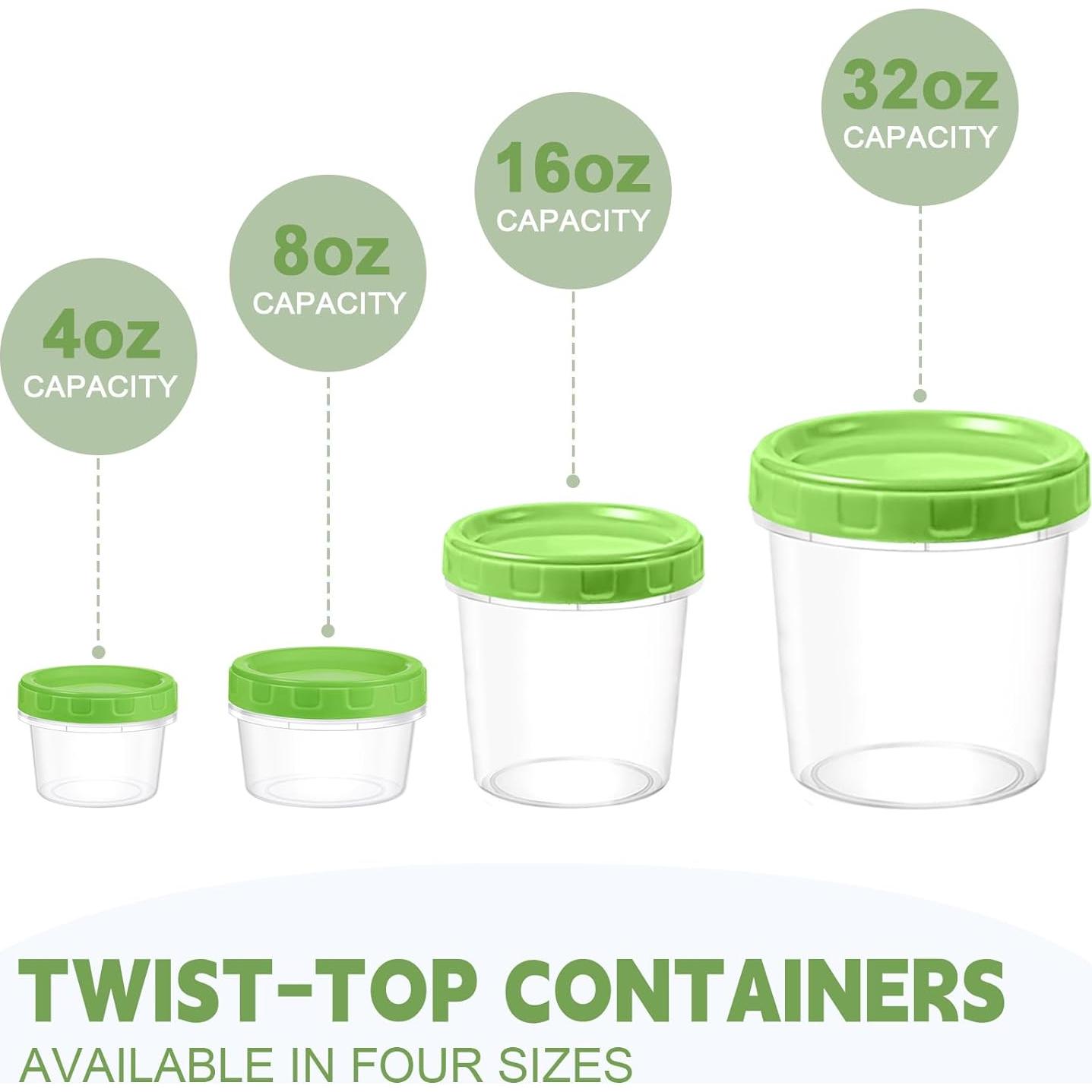 Contenedores de Plástico 8 oz Yomarket, Paquete de 12 Apilables