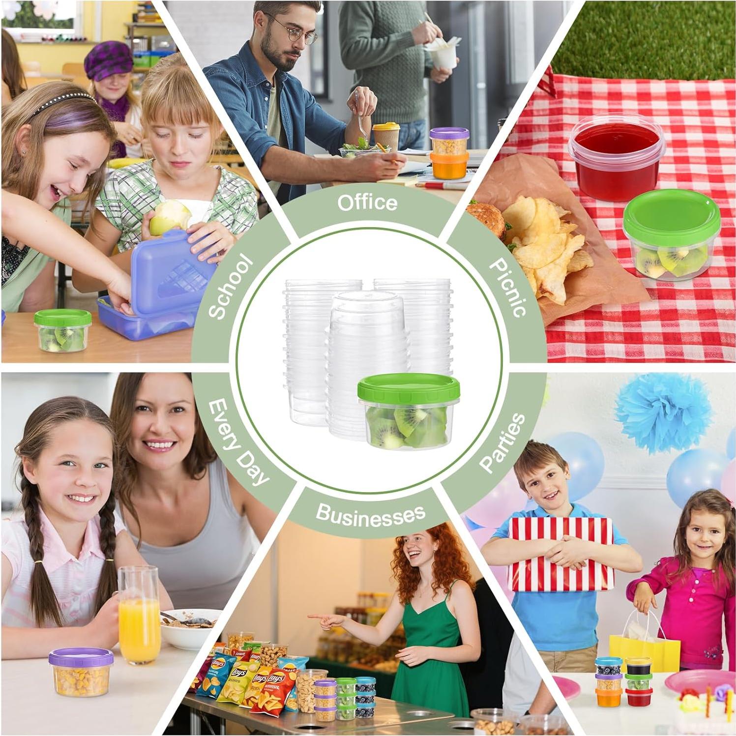 Contenedores de Plástico 8 oz Yomarket, Paquete de 12 Apilables