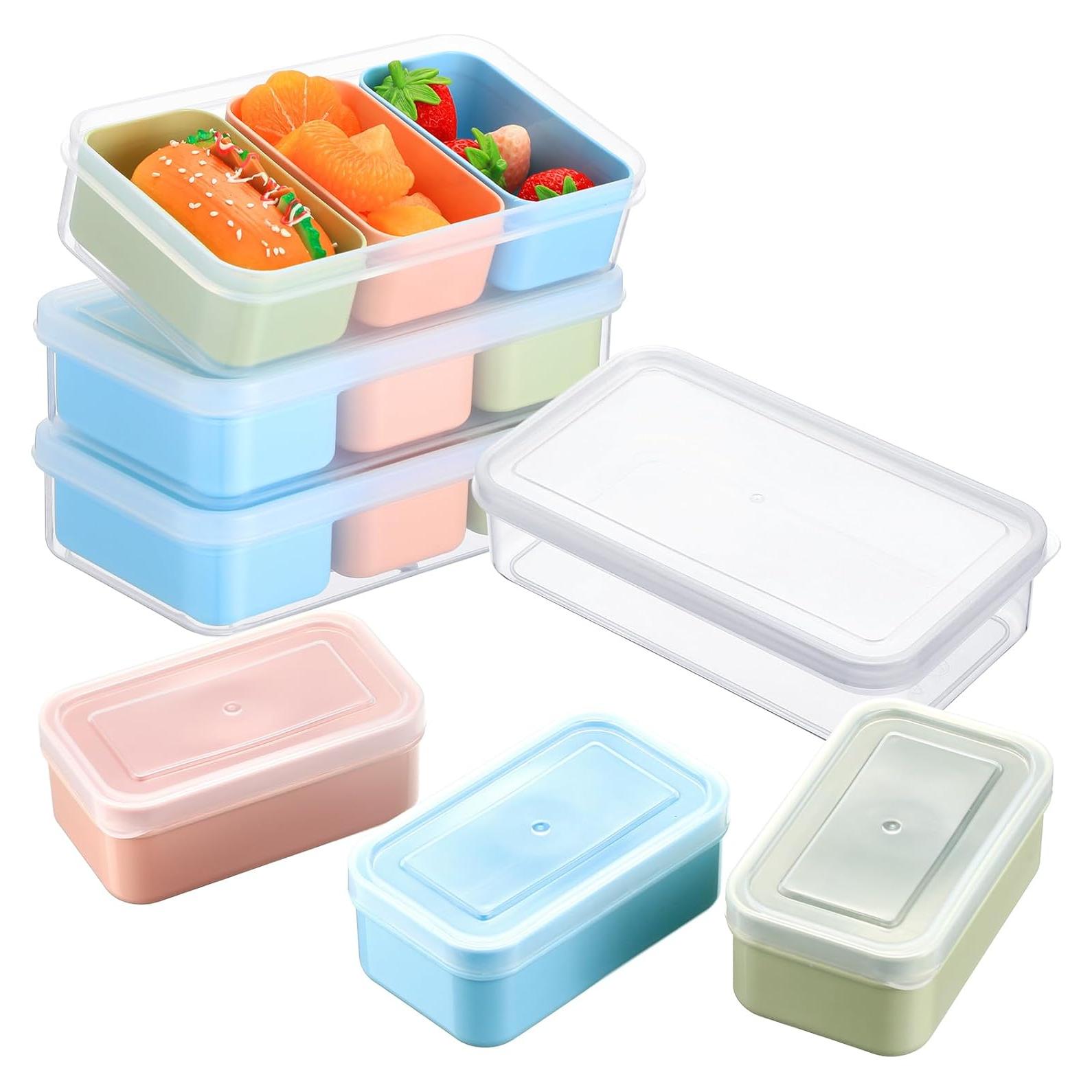 Set de 16 Contenedores de Snack SiliFine con 3 Compartimentos