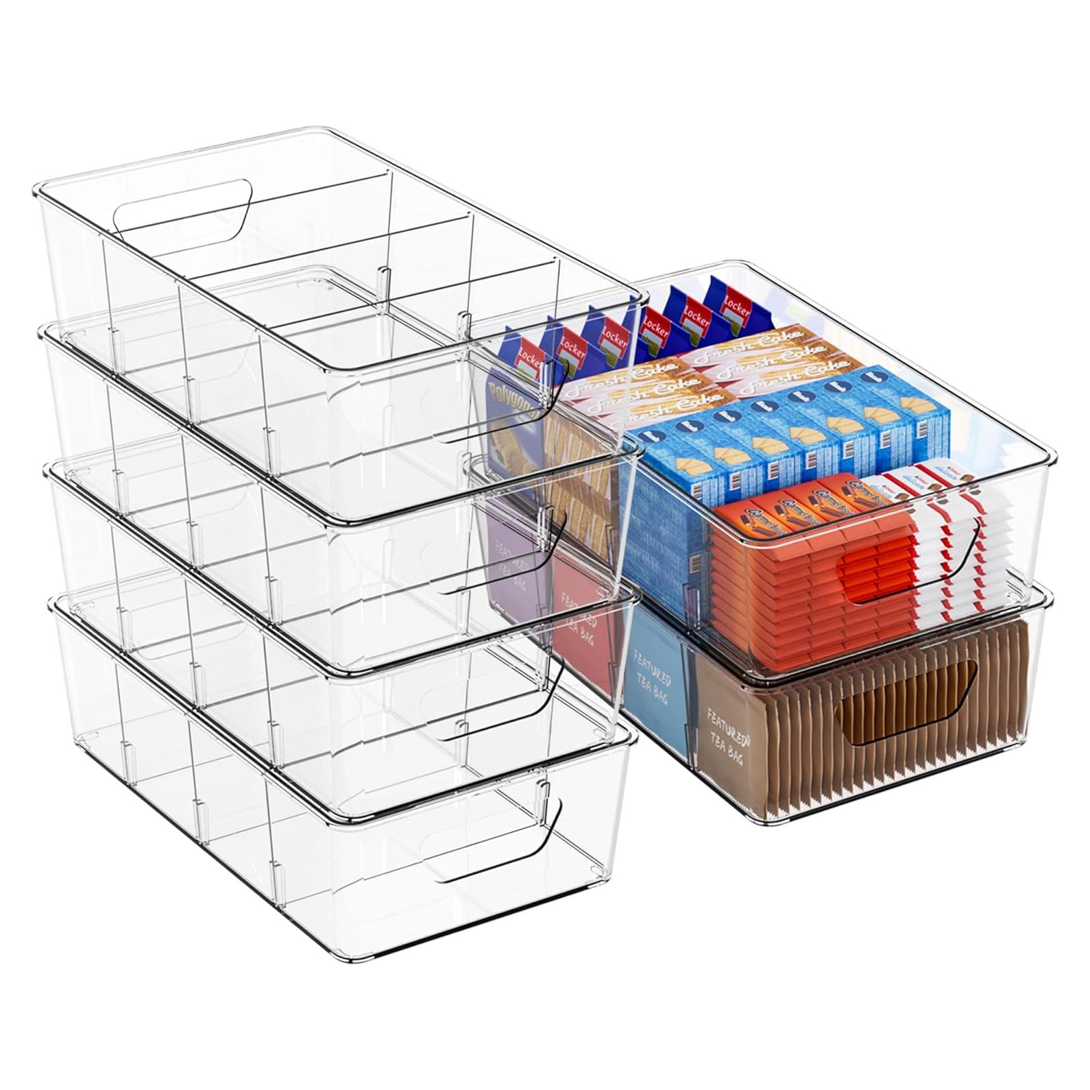 Organizador de Snacks Apilable Yieach 6 Piezas 5L Transparente