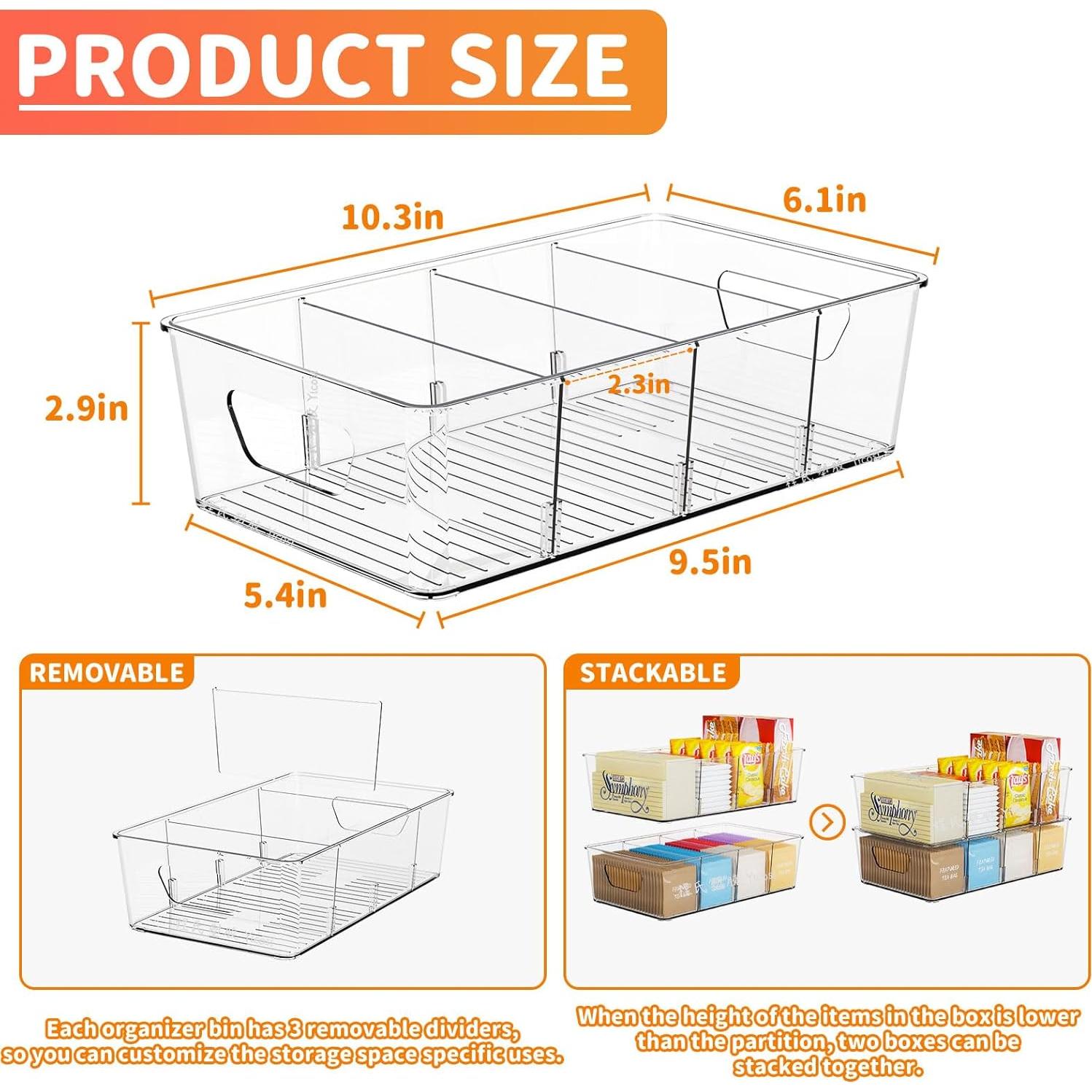 Organizador de Snacks Apilable Yieach 6 Piezas 5L Transparente