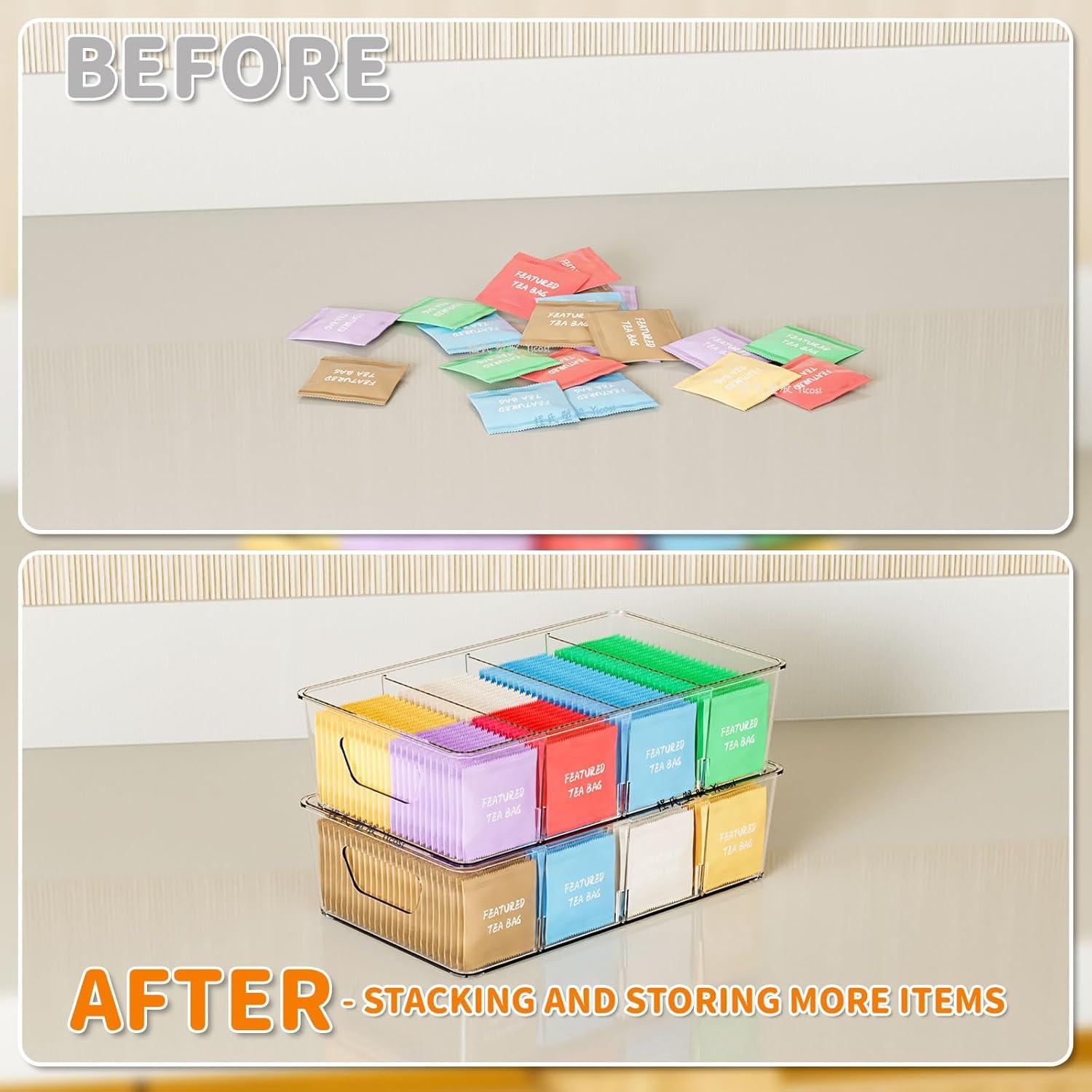 Organizador de Snacks Apilable Yieach 6 Piezas 5L Transparente