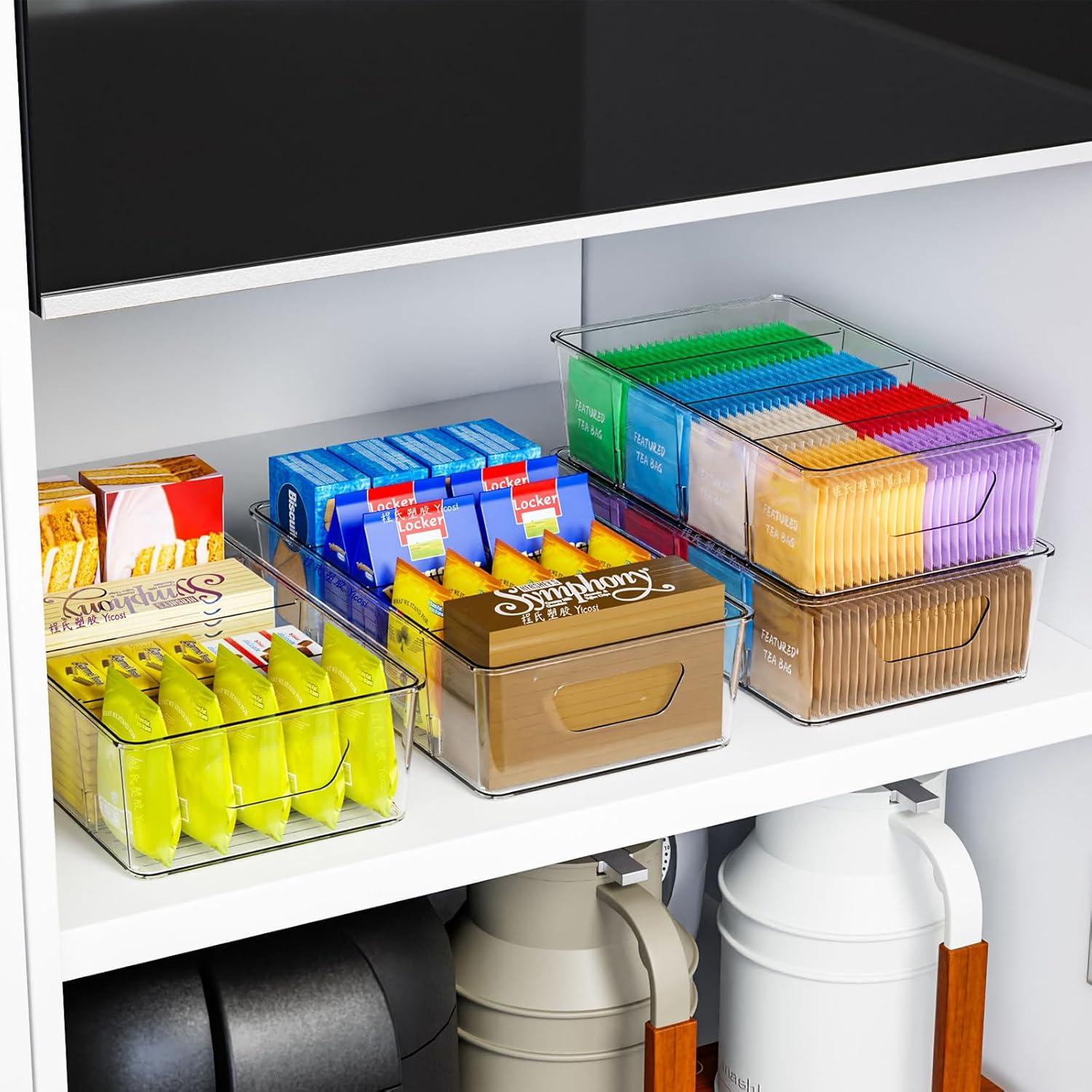 Organizador de Snacks Apilable Yieach 6 Piezas 5L Transparente