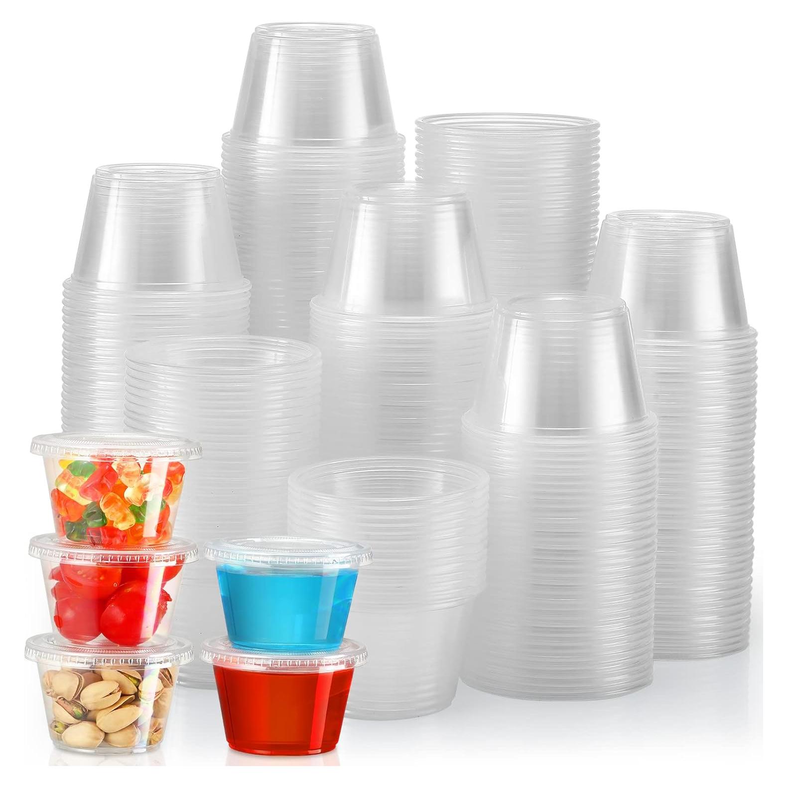 Tazas de Porción VITEVER 120 Sets 4 oz Apilables con Tapas