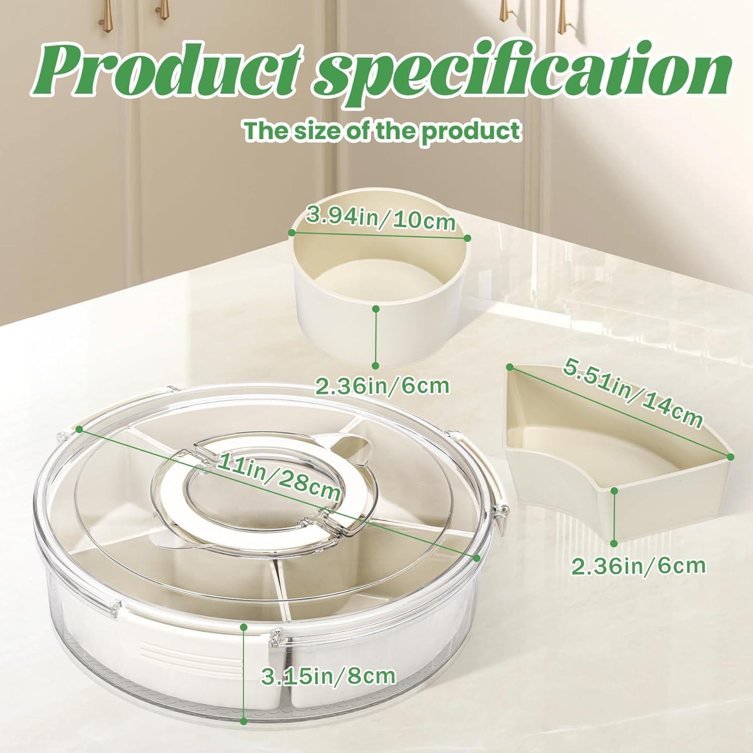 Contenedor Snackle Box Beige 6 Compartimentos 30.99 cm