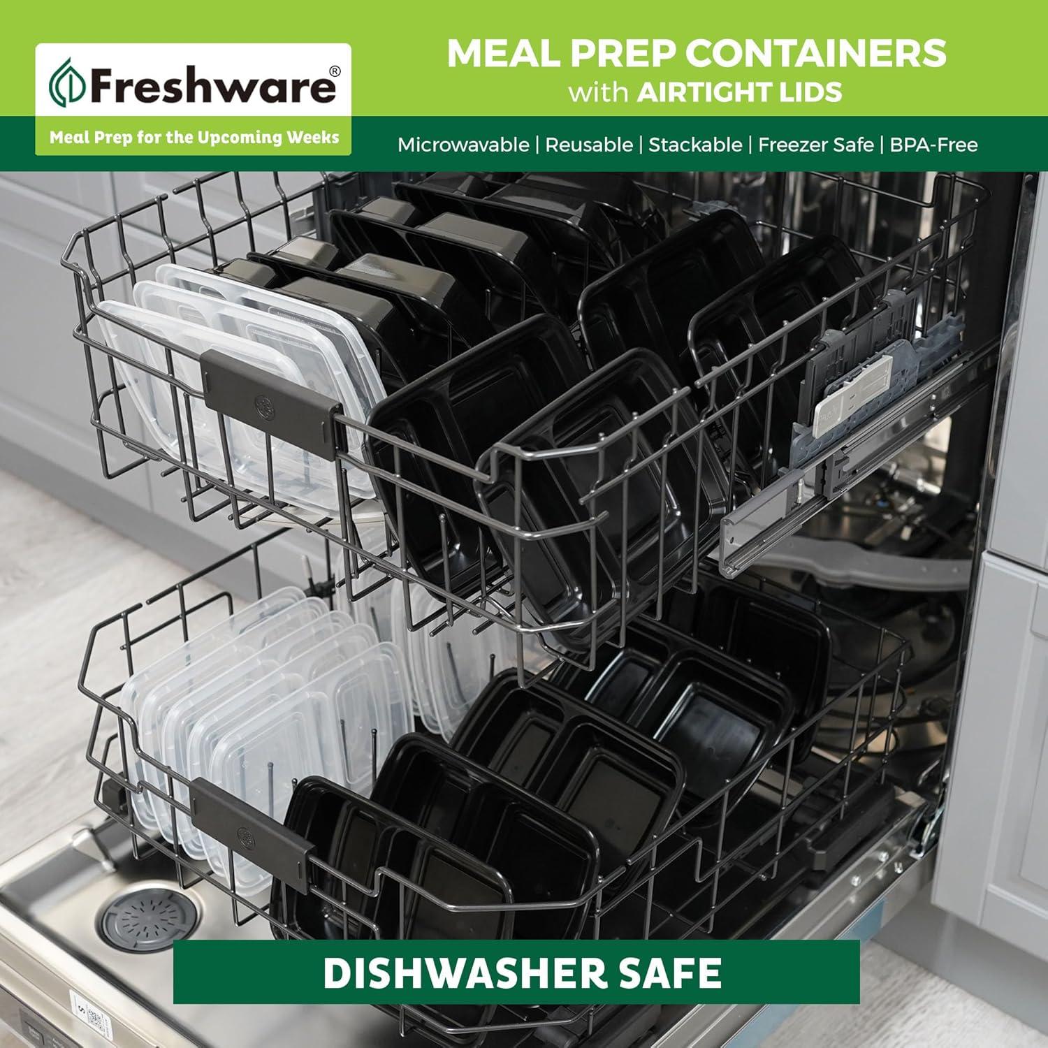 Contenedores de Preparación de Comidas Freshware 15 Piezas 828 ml