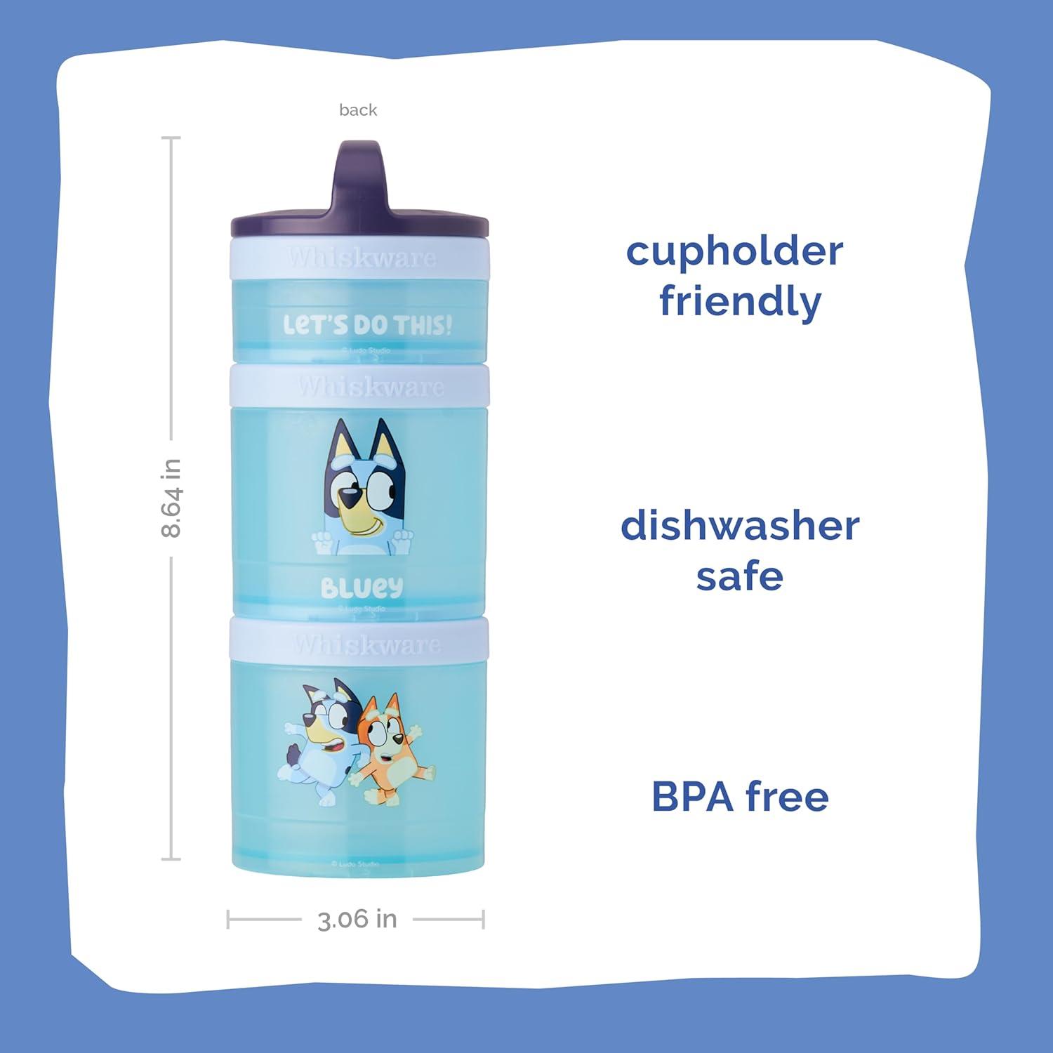 Contenedores apilables Whiskware Bluey - 3 tazas para refrigerios