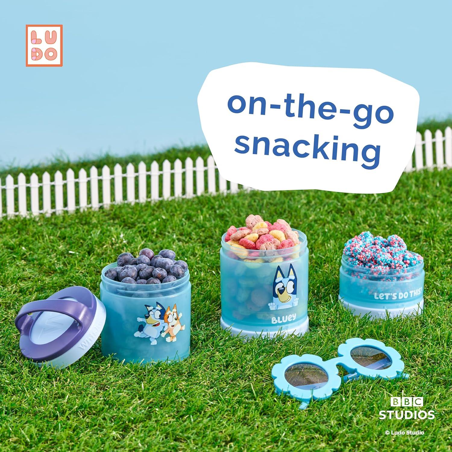 Contenedores apilables Whiskware Bluey - 3 tazas para refrigerios