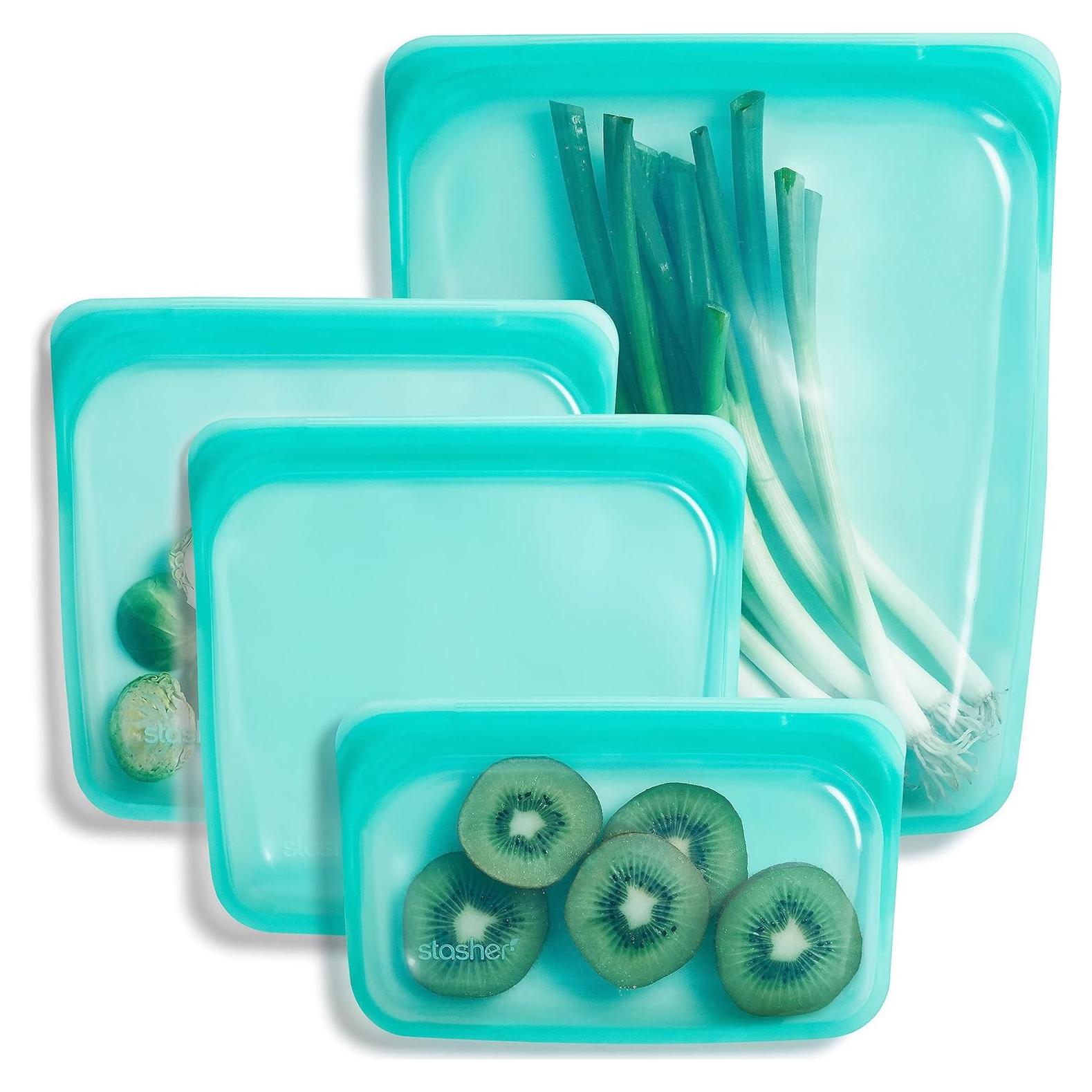 Bolsas de Almacenamiento Reutilizables Stasher 4-Pack Aqua