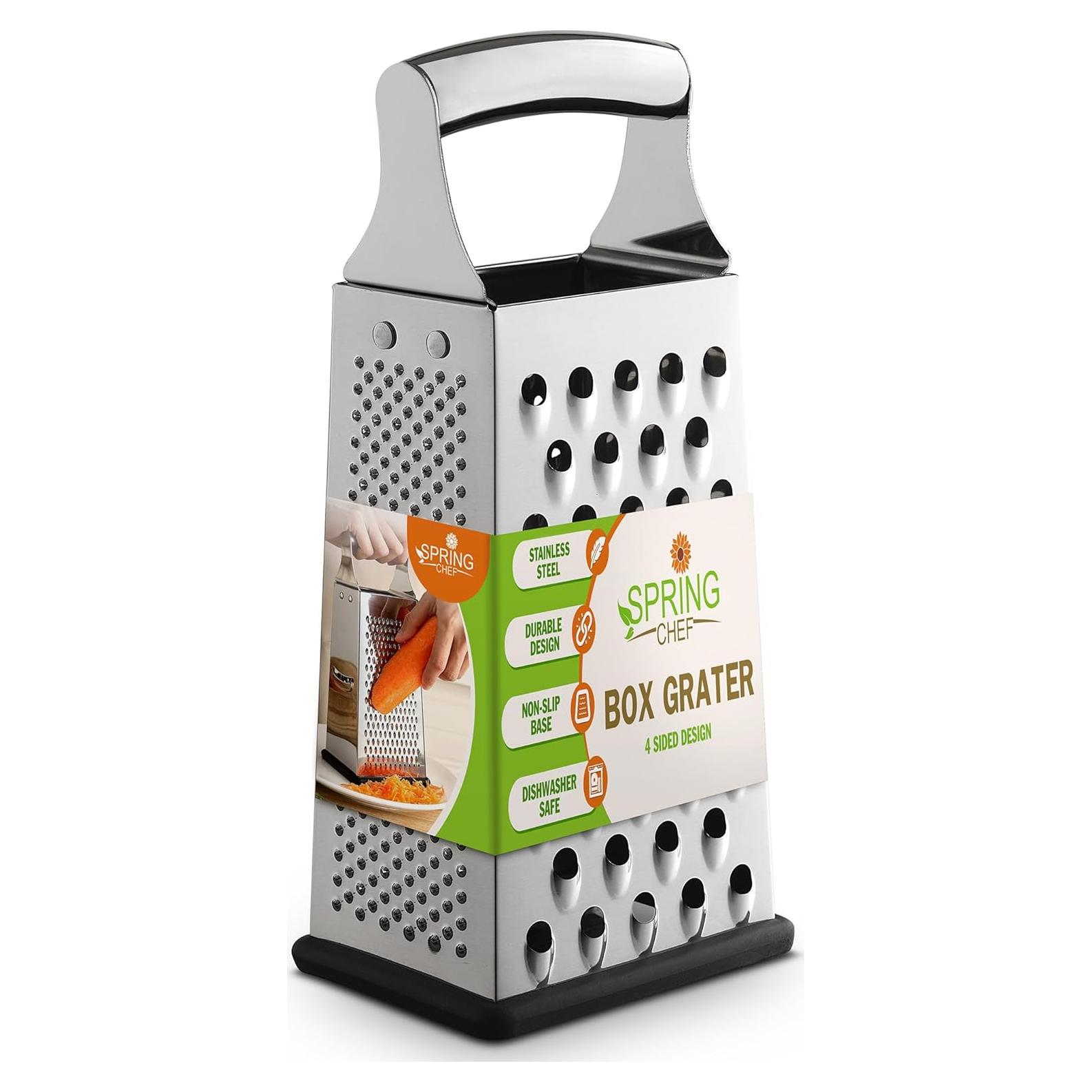 Rallador de Queso Profesional Spring Chef Grande Acero Inoxidable