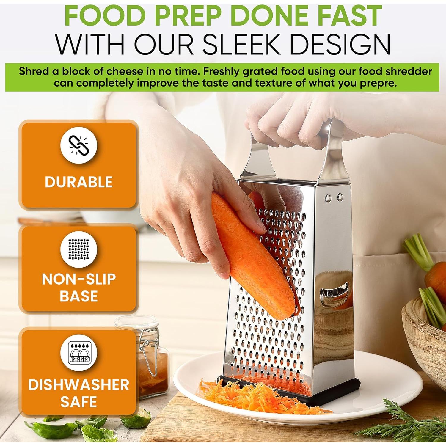 Rallador de Queso Profesional Spring Chef Grande Acero Inoxidable