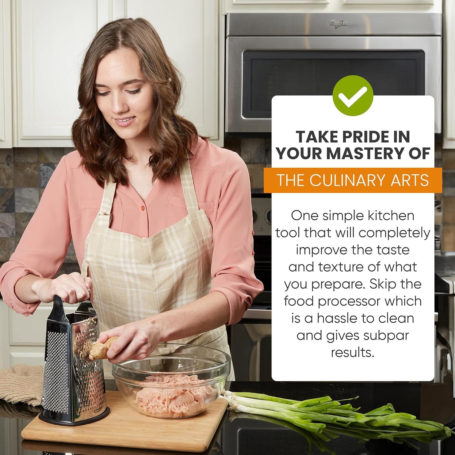 Rallador de Queso Profesional Spring Chef Grande Acero Inoxidable