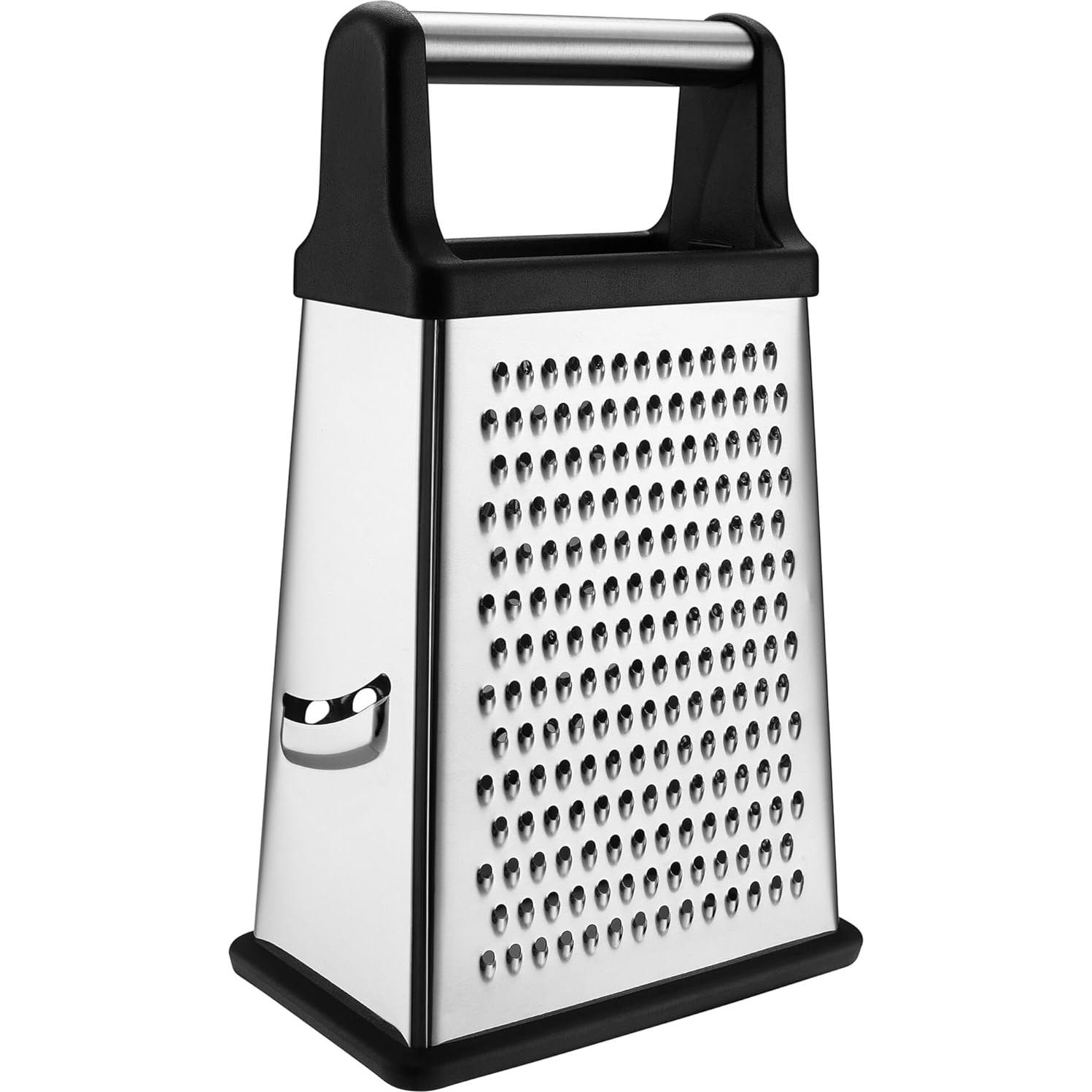 Rallador de Queso Spring Chef XL Acero Inoxidable 4 Lados Negro