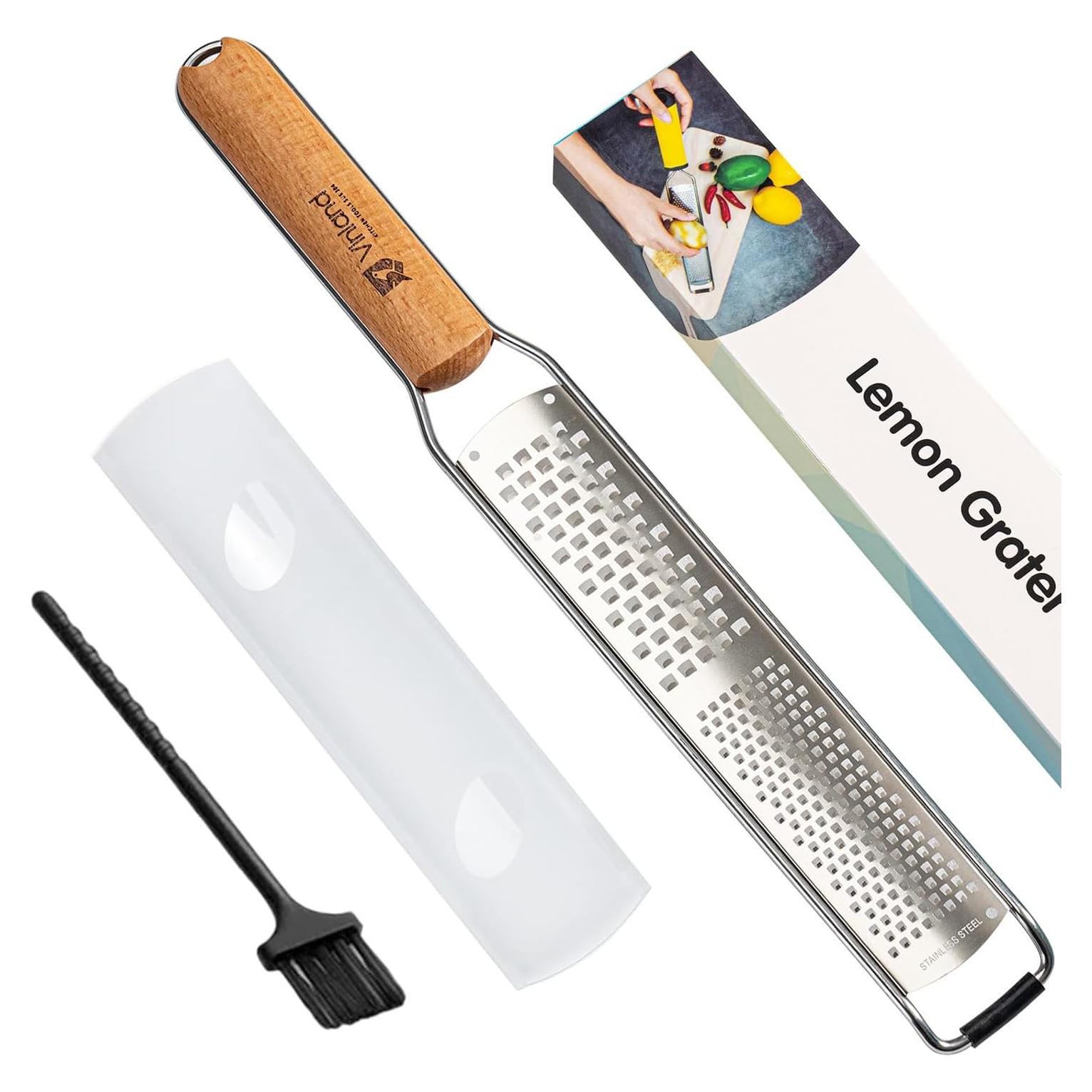 Rallador Manual Vinland de Acero Inoxidable y Madera 36.58 cm