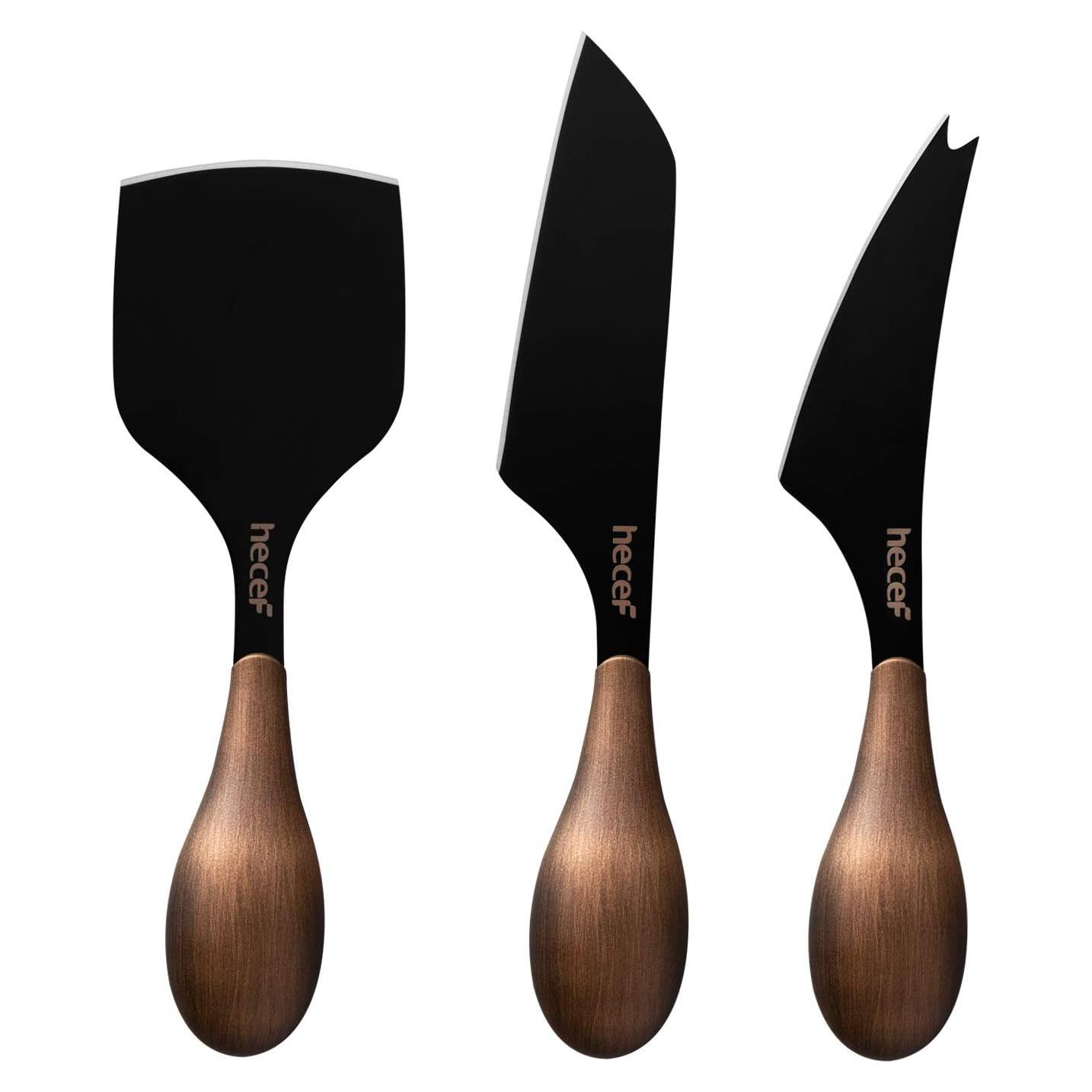 Juego de Cuchillos para Queso Hecef 3 Piezas Acero Inoxidable