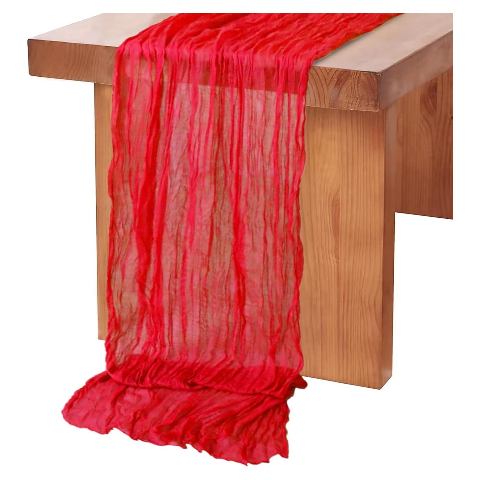 Corredor de Mesa de Gasa Roja MODFUNS 35" x 3.05m Elegante