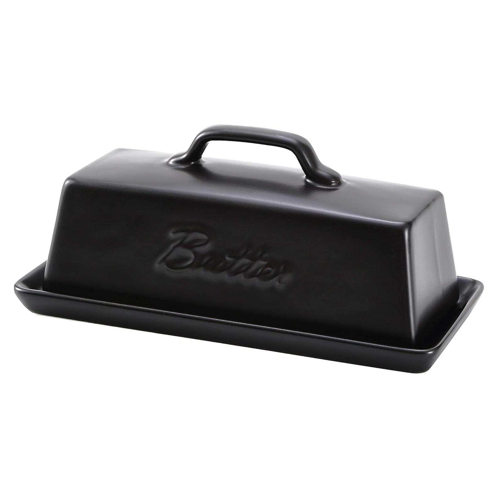 Plato de Mantequilla Cerámica Bruntmor Negro con Tapa 113g