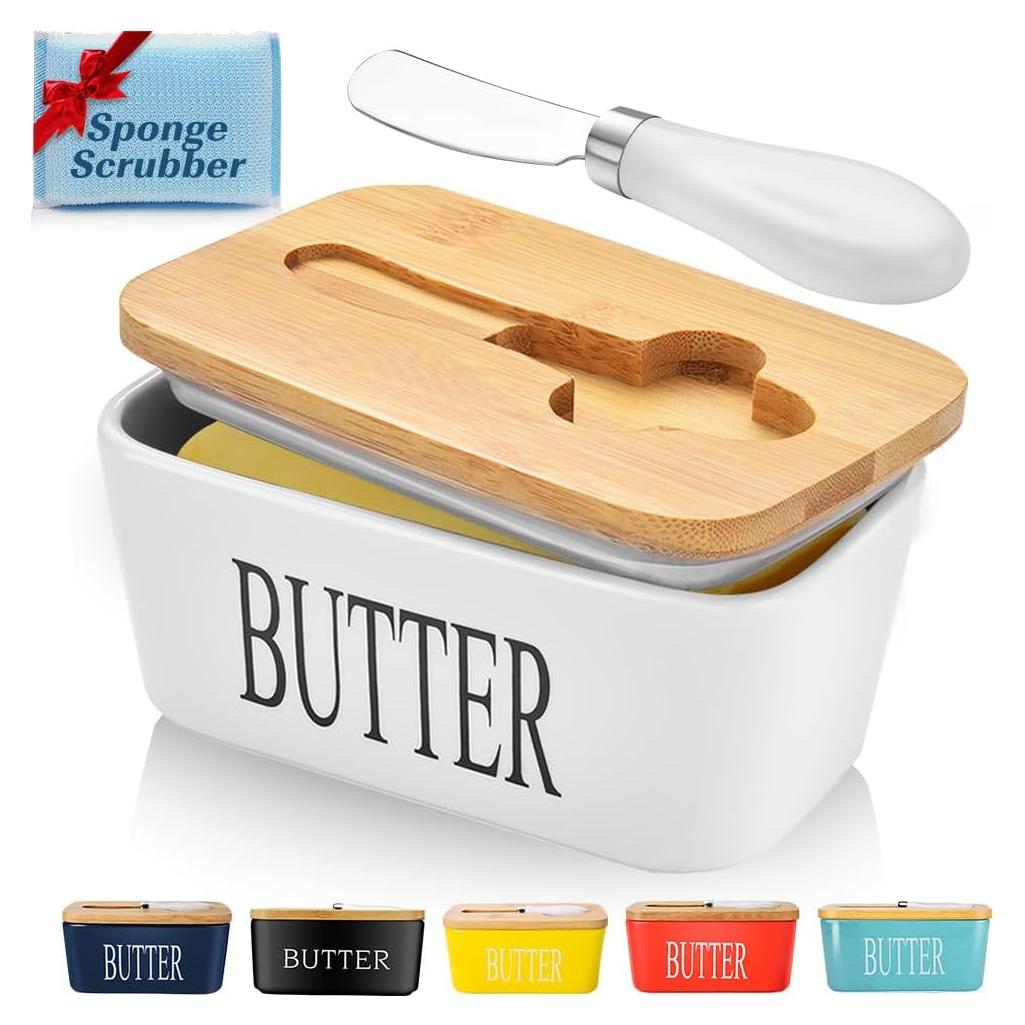 Plato para Mantequilla con Tapa AISBUGUR Cerámica Blanco 17x9.9 cm