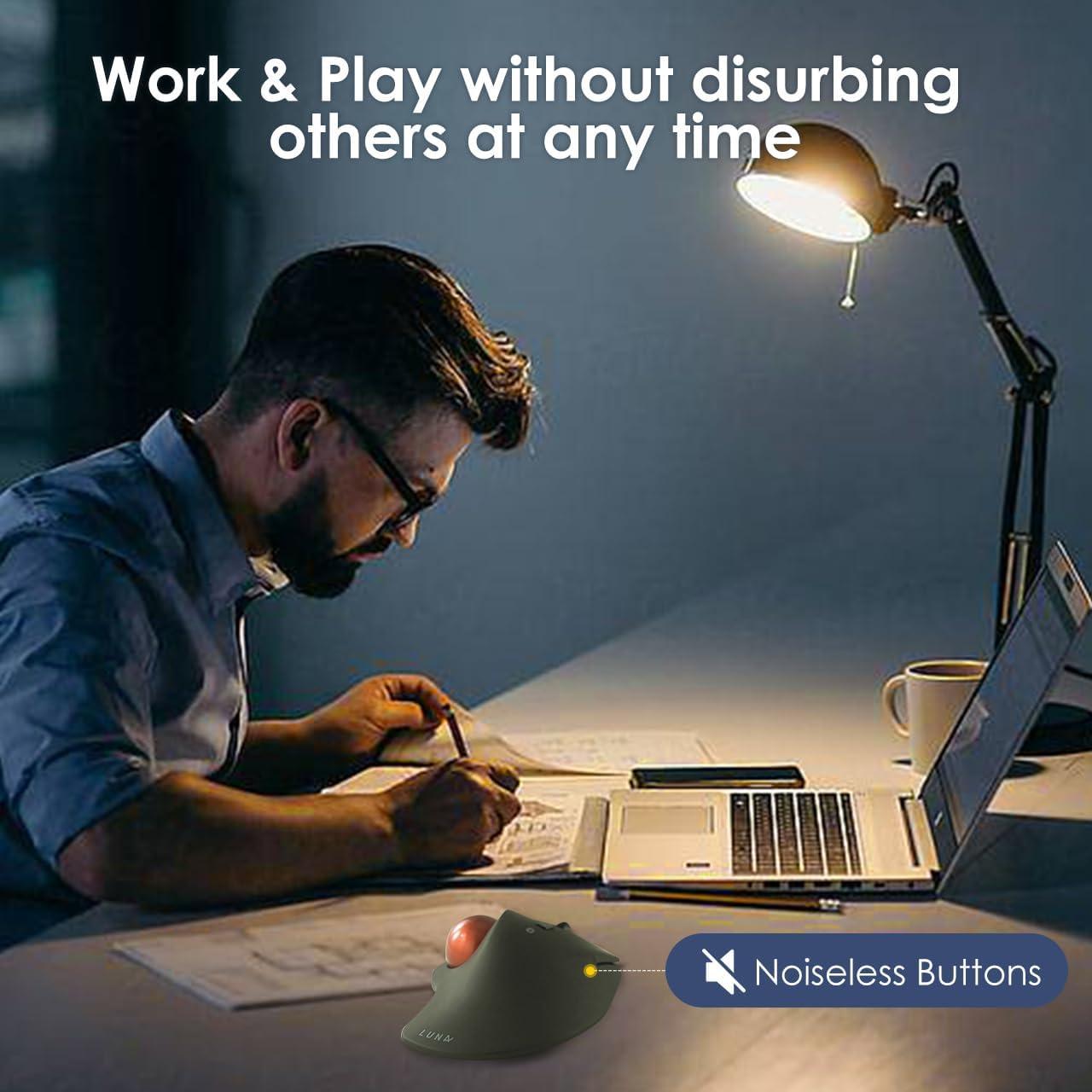 SANWA Ratón Trackball Ergonómico Bluetooth 40mm 600-1600 DPI