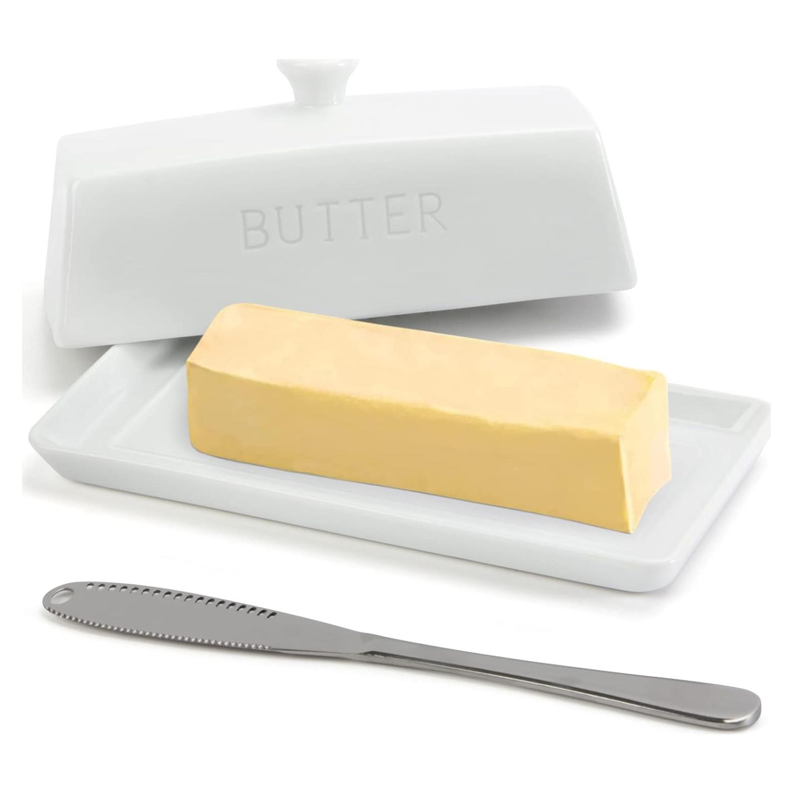 Plato de Mantequilla Cerámica SGAOFIEE con Tapa 19.1x9.2cm