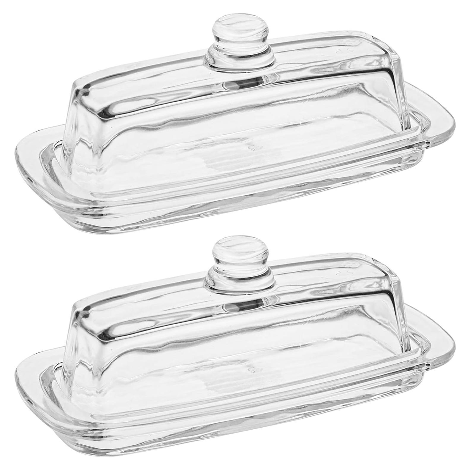 Set de 2 Platos de Mantequilla Hedume de Vidrio con Tapa