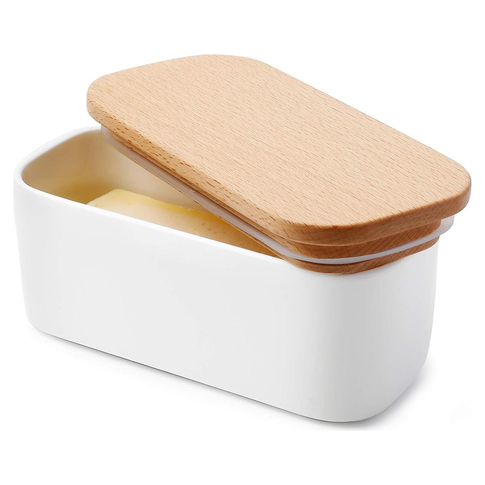 Plato de Mantequilla Pequeño Sweese con Tapa de Madera