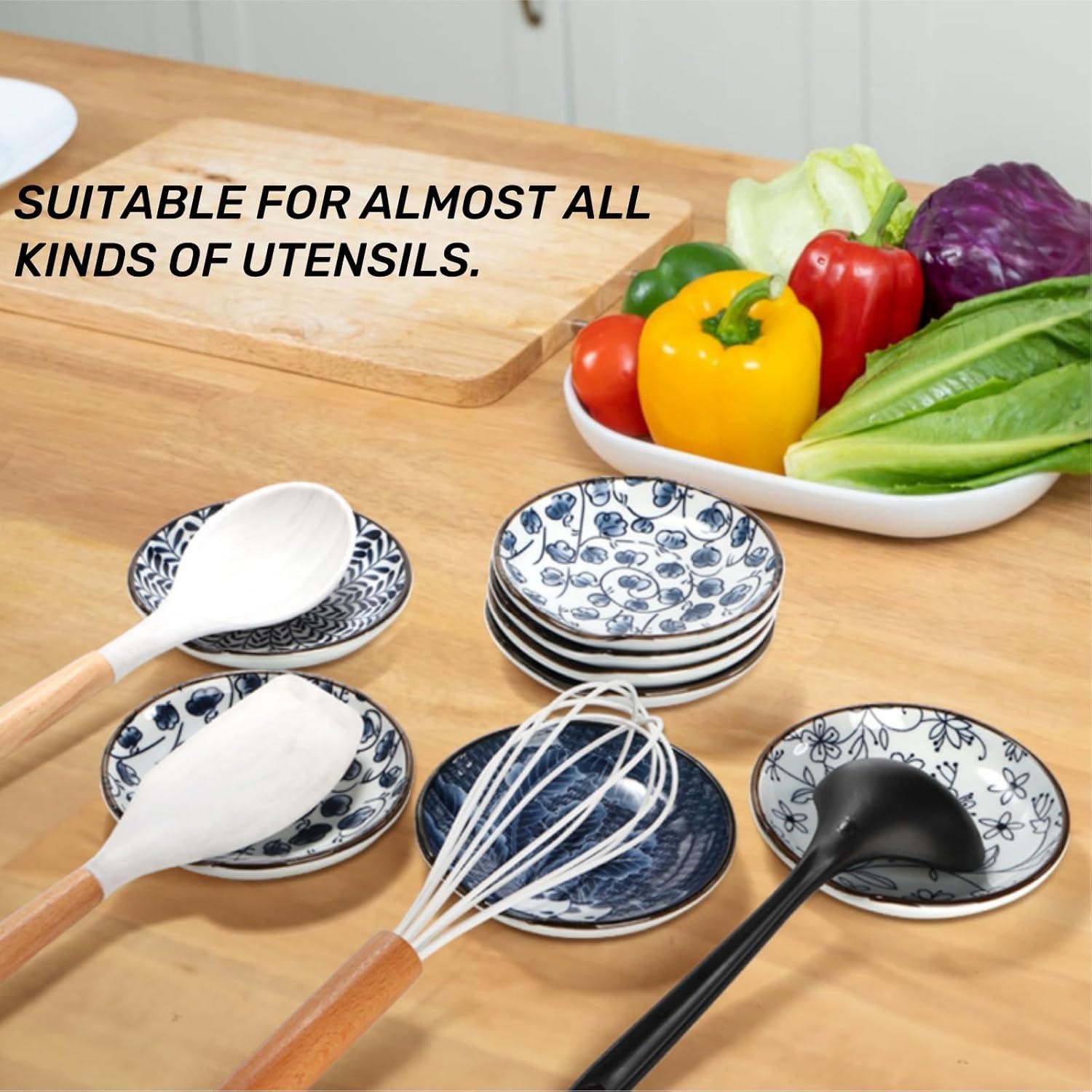 Juego de 8 Soportes para Cucharas de Cerámica Tlence 12.2 cm