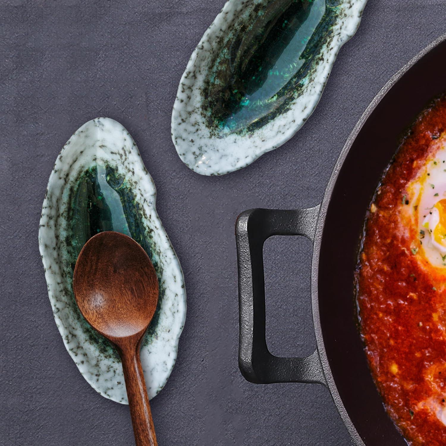 Reposapucheros Cerámico Grande QIZUN en Forma de Concha Plata