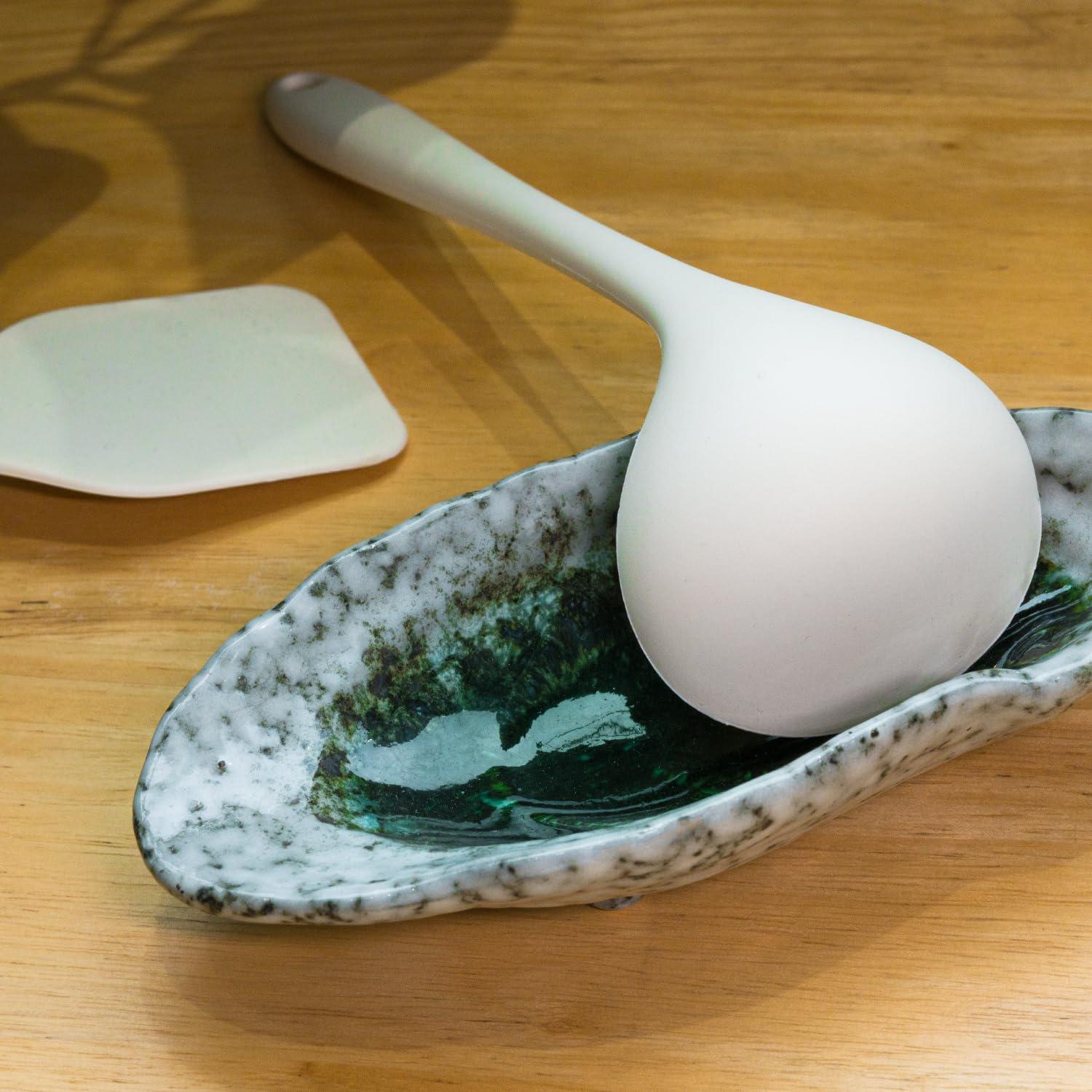 Reposapucheros Cerámico Grande QIZUN en Forma de Concha Plata