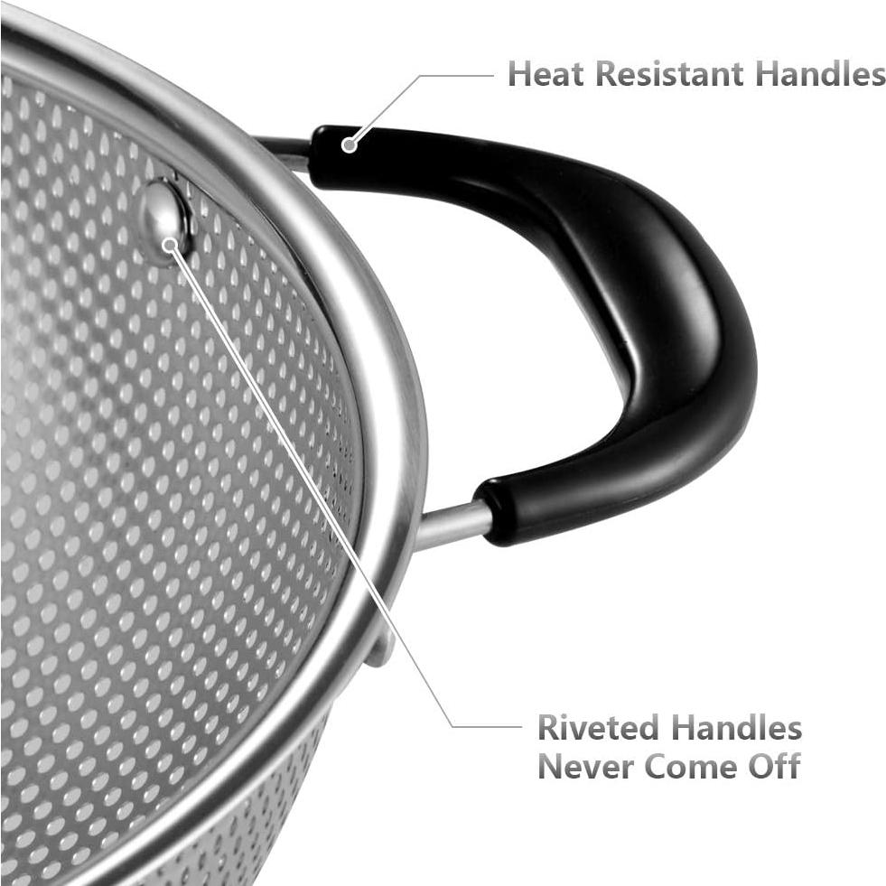 Colador de Acero Inoxidable Tiawudi 5 Cuartos Microperforado