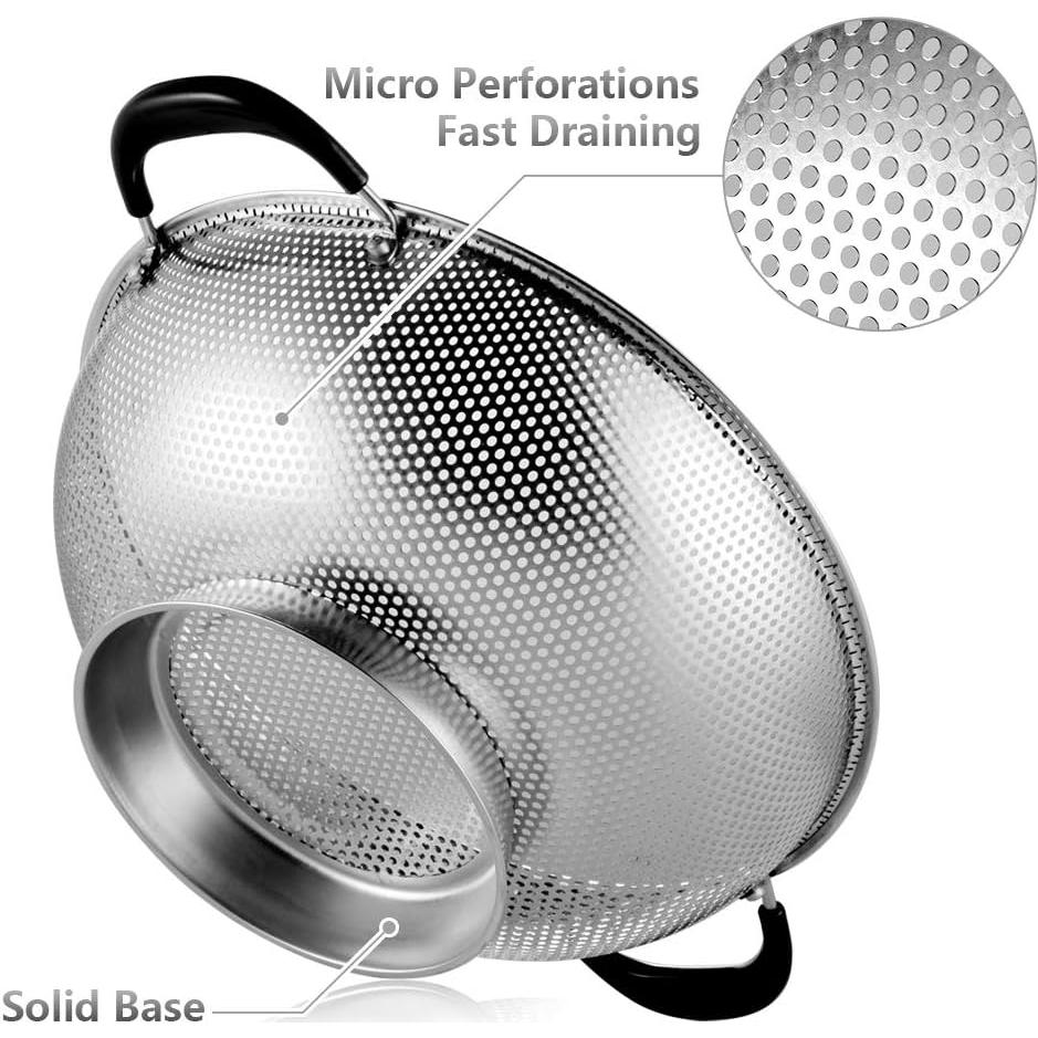 Colador de Acero Inoxidable Tiawudi 5 Cuartos Microperforado