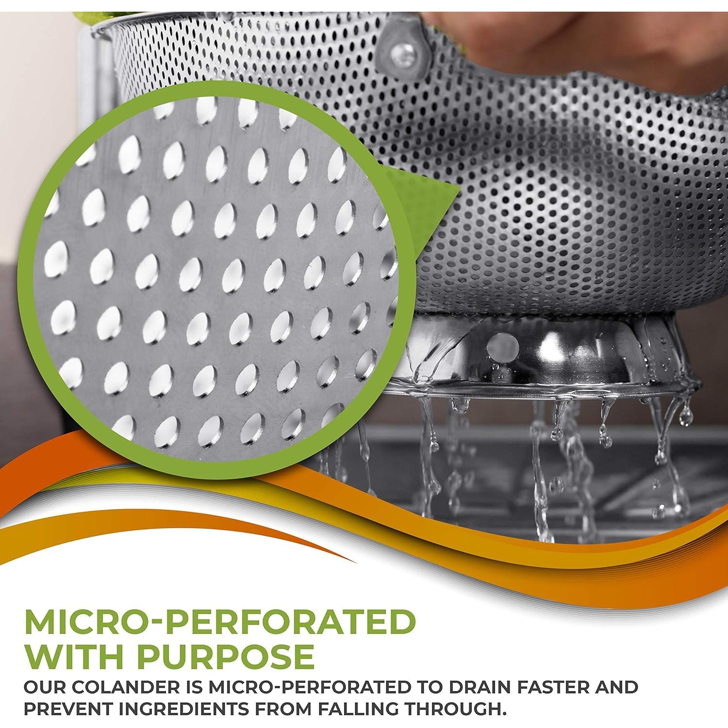 Colador Microperforado LiveFresh de Acero Inoxidable 5L