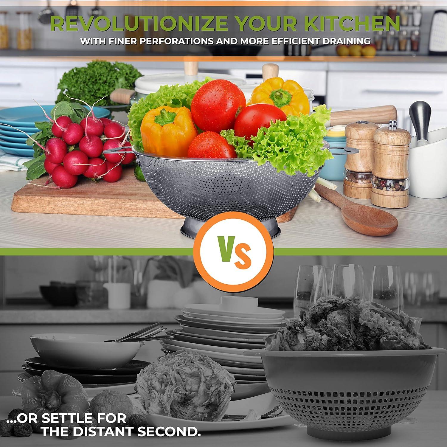 Colador Microperforado LiveFresh de Acero Inoxidable 5L