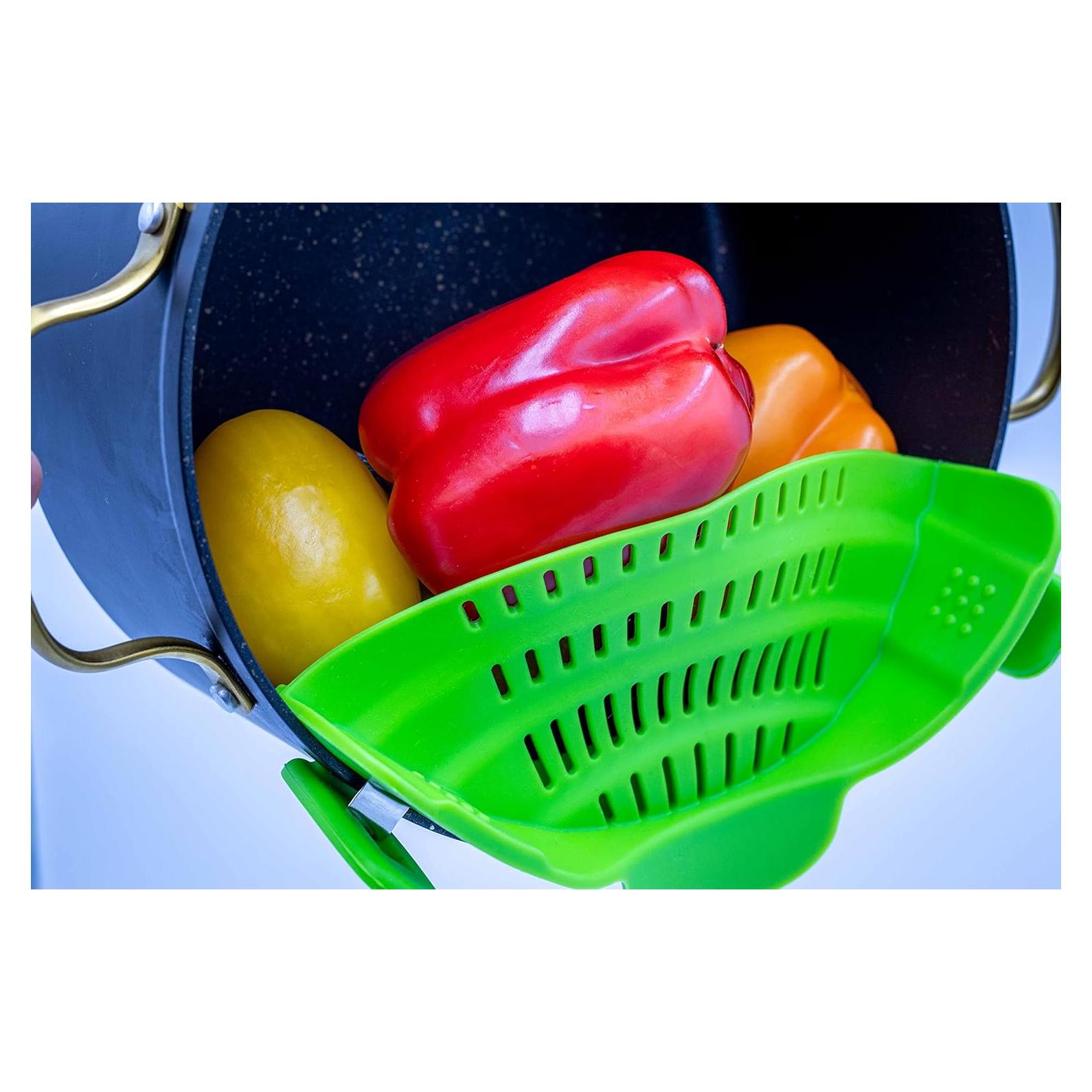 Colador Ajustable de Silicona Genérico Verde Lima 23 cm