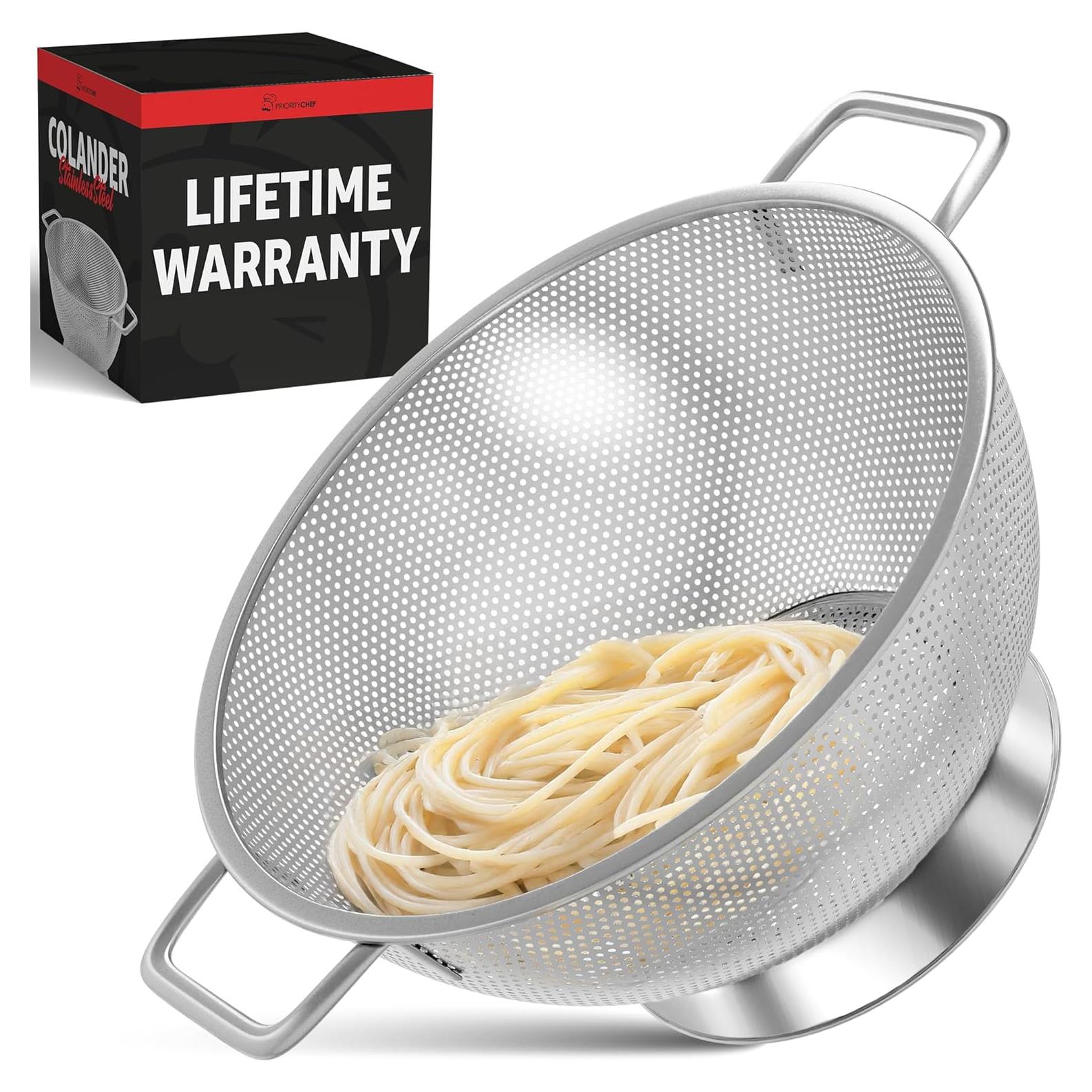 Colador de Acero Inoxidable PriorityChef 2.84 L con Mango